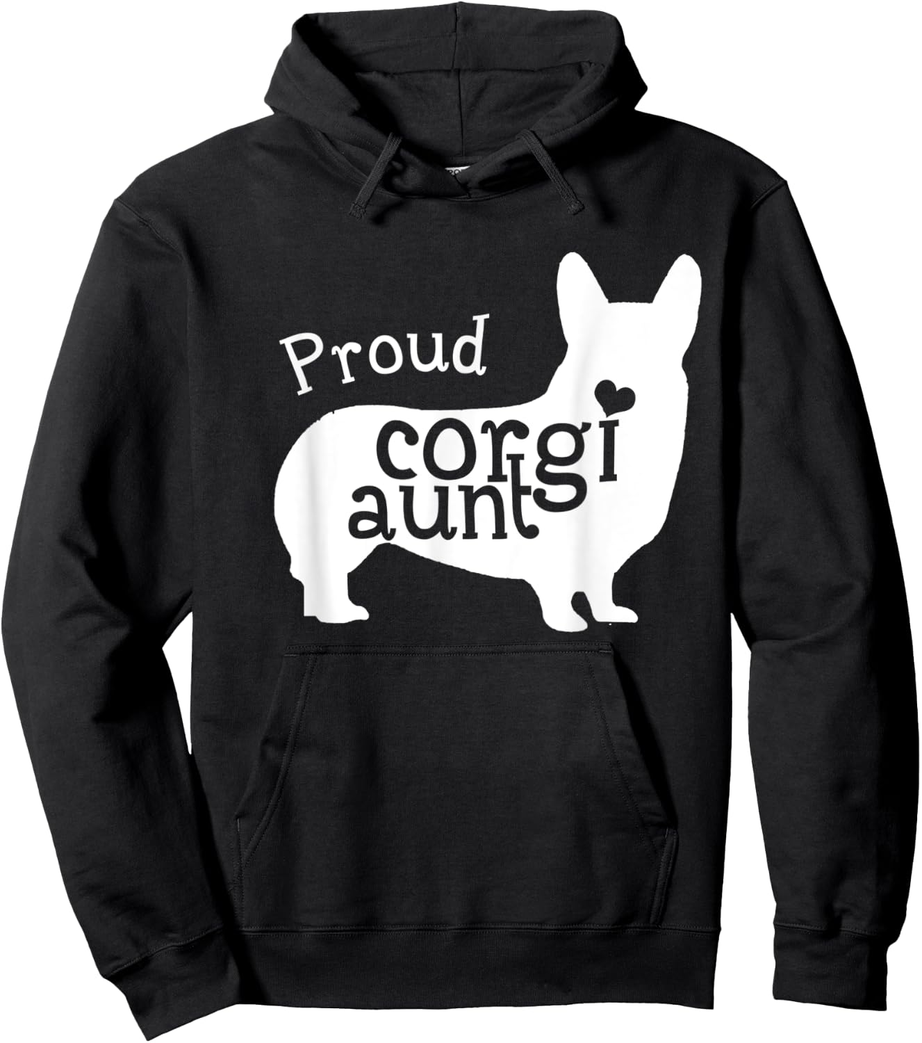 Proud Corgi Aunt Funny Mother's Day Dog Lover Hoodie - Hoodie | Black