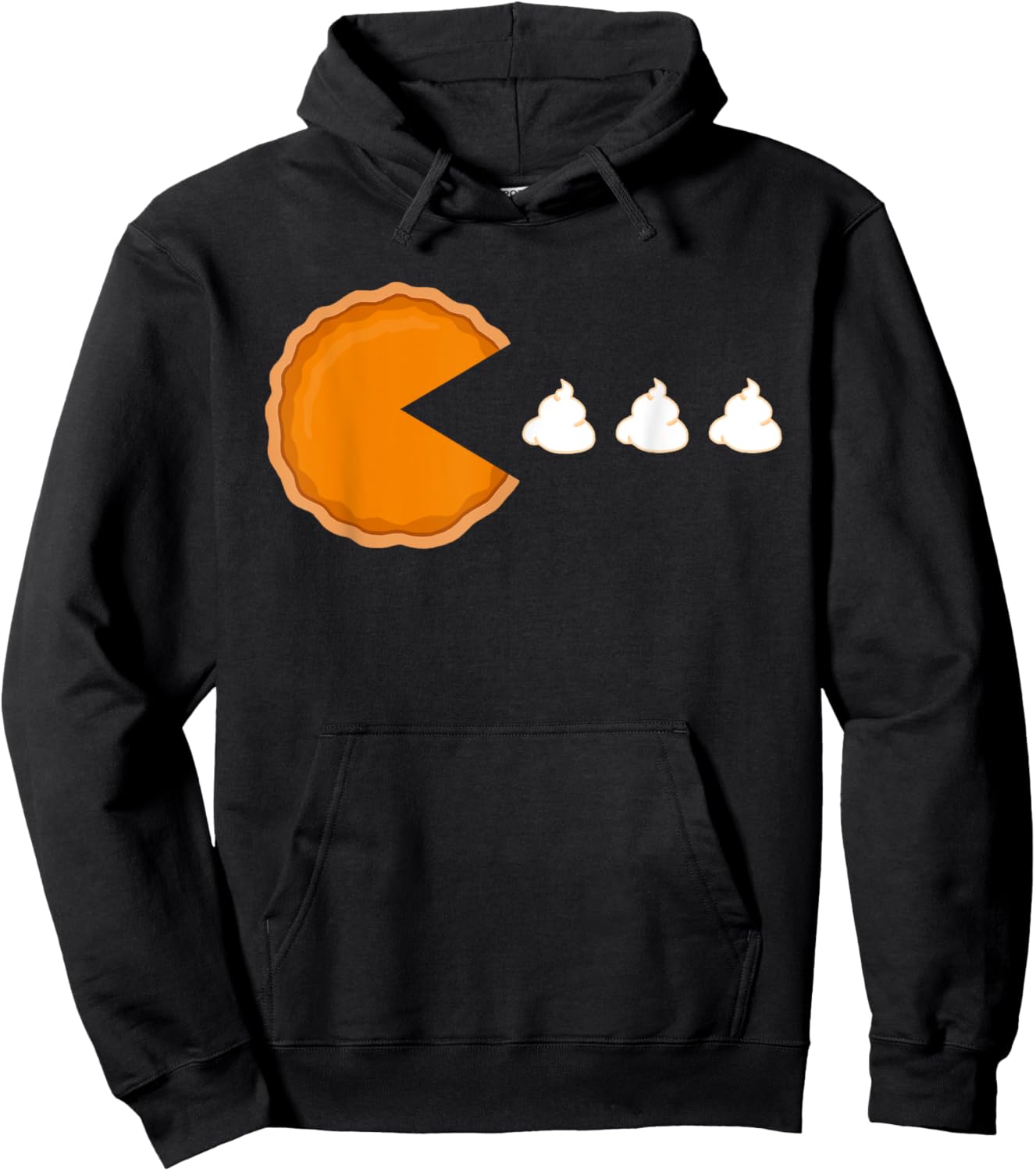 Thanksgiving 2020 Funny Pumpkin Pie Eating Whipped Cream Hoodie - Hoodie | Black