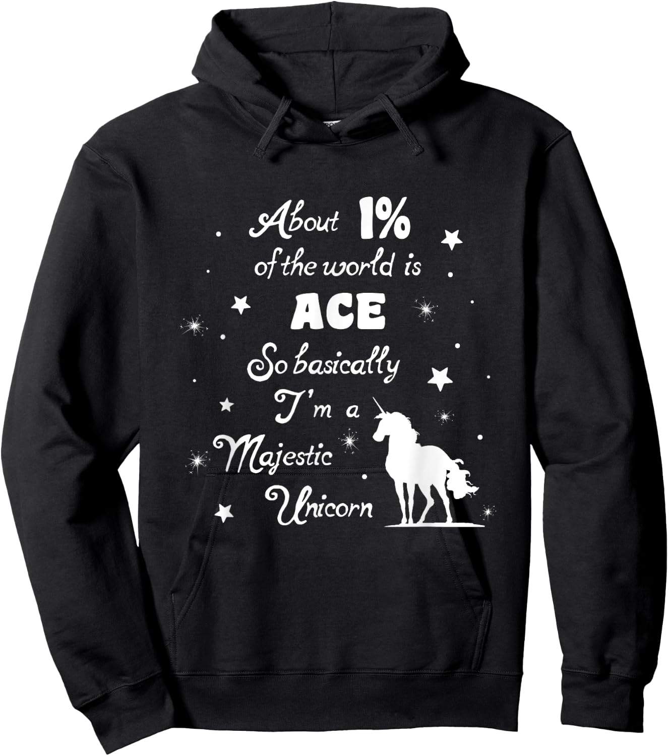 Ace Majestic Unicorn Asexuality Asexual pride Hoodie - Hoodie | Black