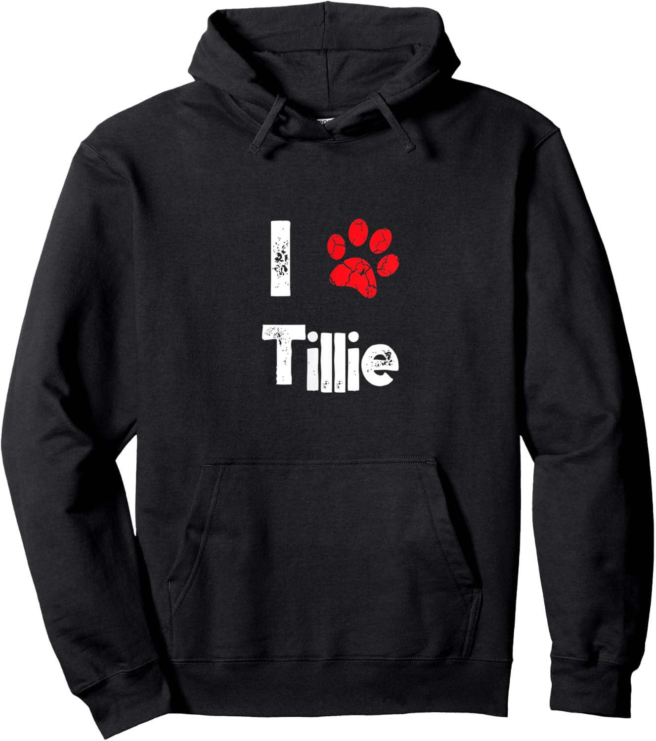 Cute Dog Name Tillie Pet Puppy Dog Paw Lover Quote Gift Women Kids Hoodie - Hoodie | Black