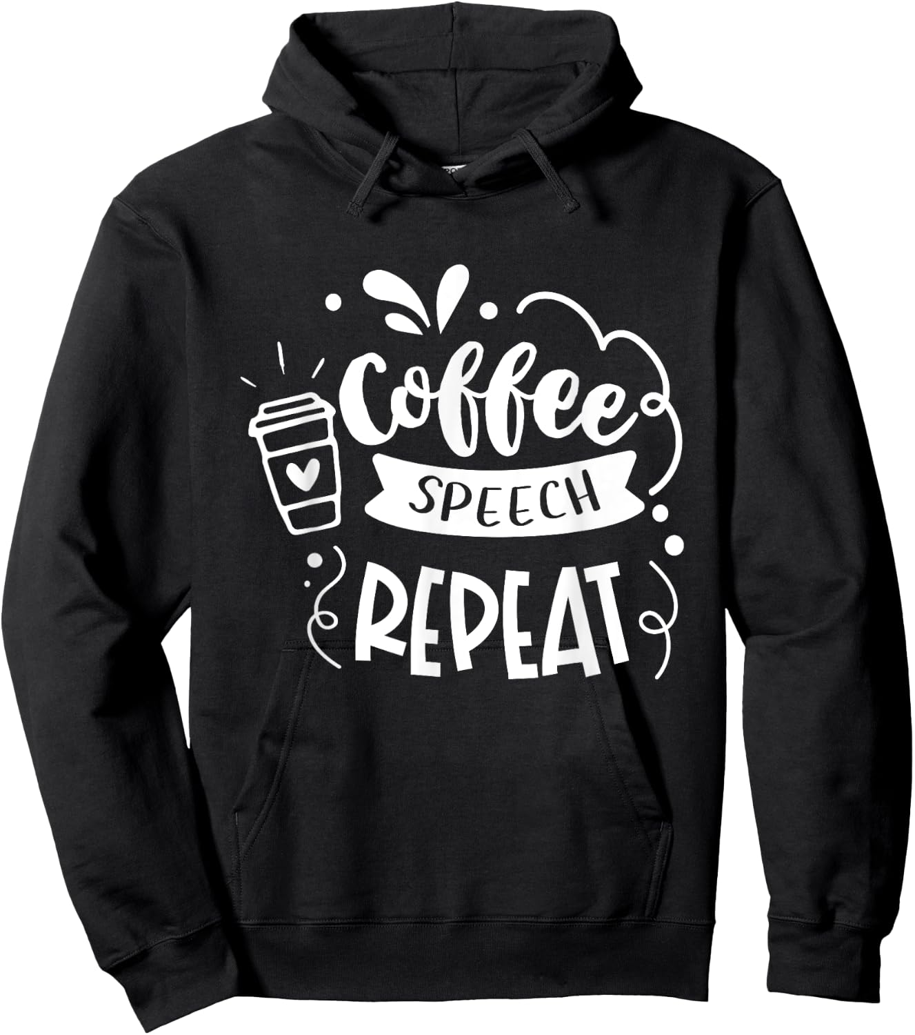 Coffee Speech Repeat Teacher Quotes Women Hoodie - Hoodie | Black