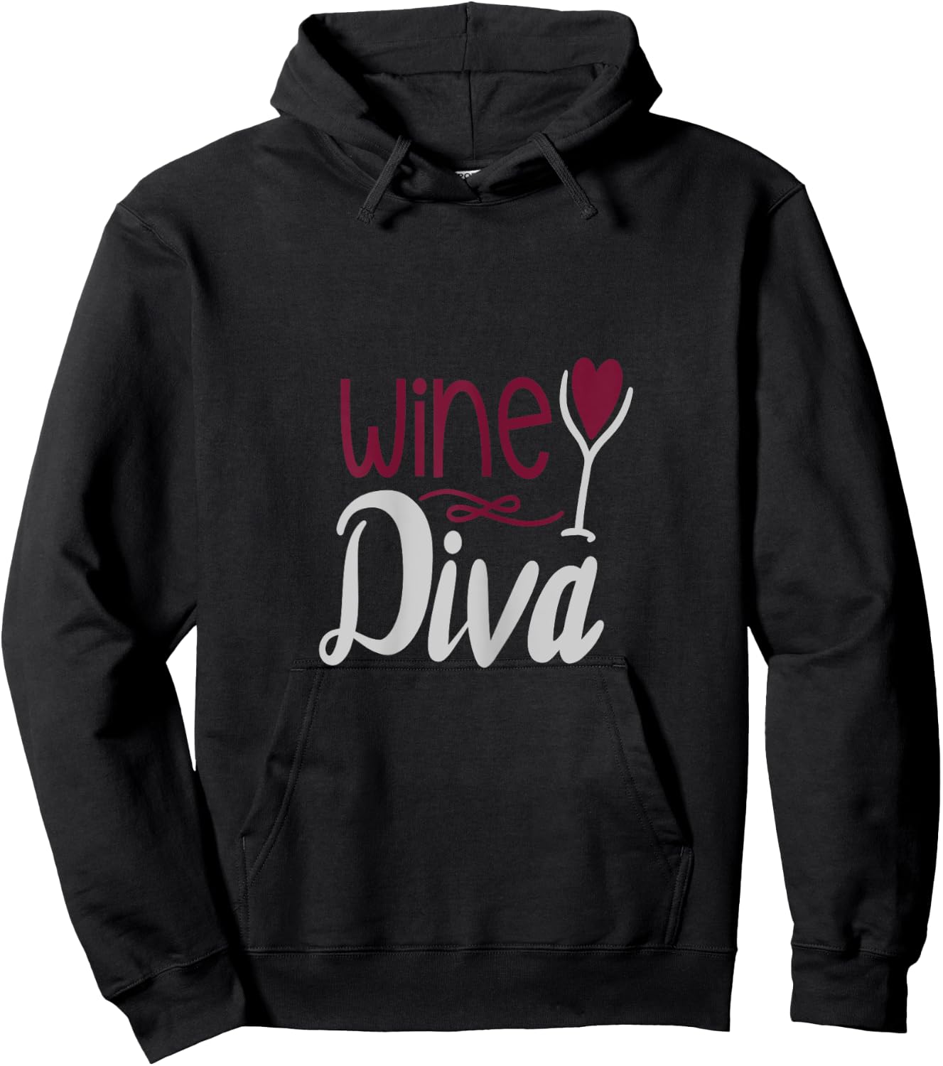 Fun Wine Diva Women Valentine Gift Hoodie - Hoodie | Black