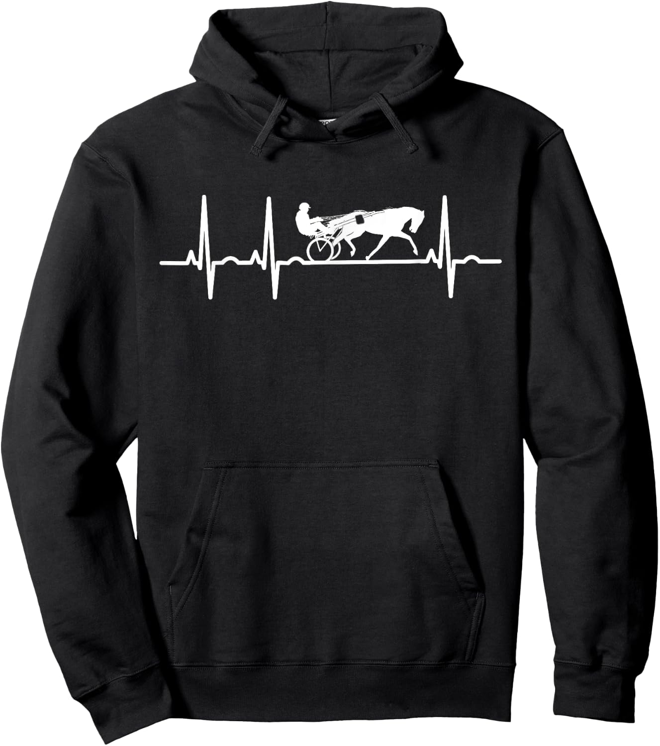 Heartbeat Harness Racing Gift Horse Riding Race Sport Hoodie - Hoodie | Black