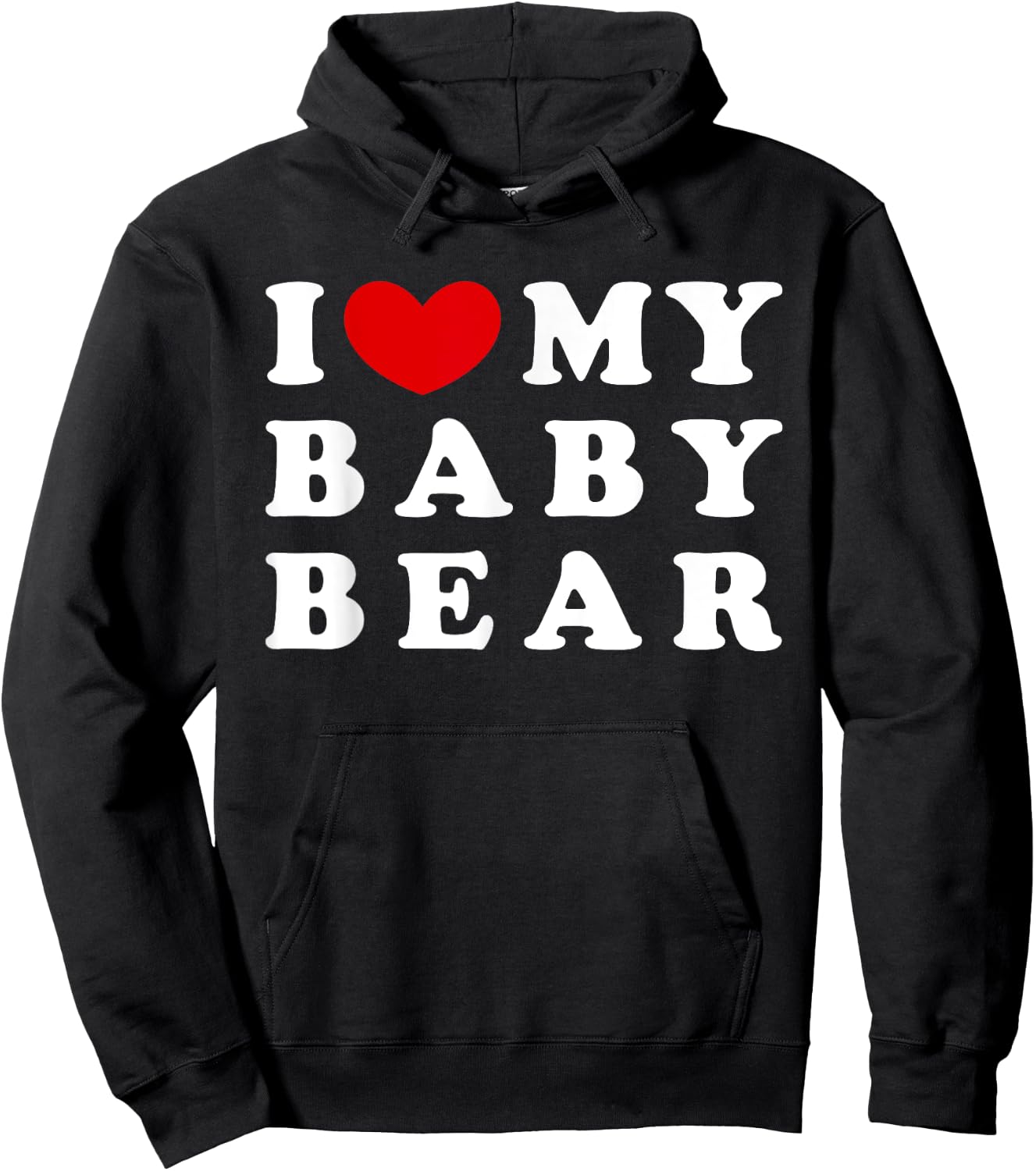 I Love My Baby Bear, I Heart My Baby Bear Hoodie - Hoodie | Black
