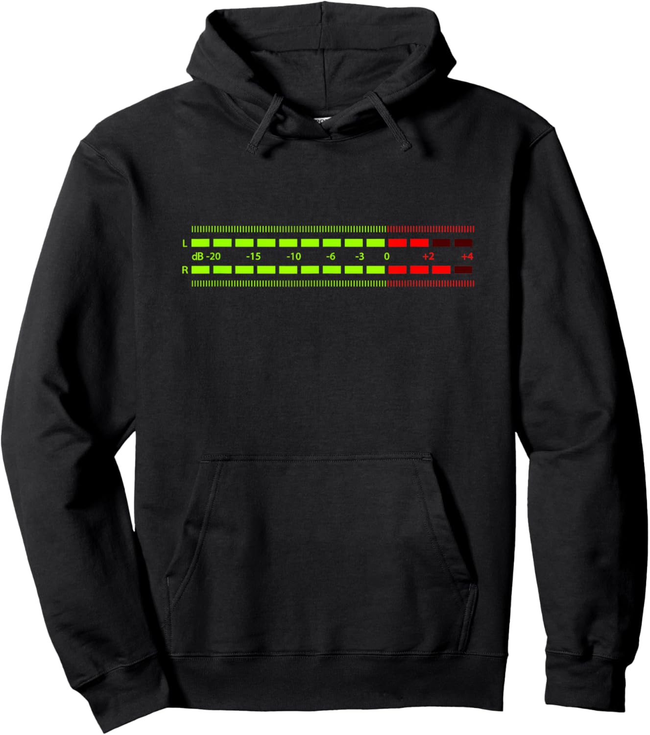 Retro VU Meter Sound Engineer Hi-Fi Stereo Music Lover Hoodie - Hoodie | Black