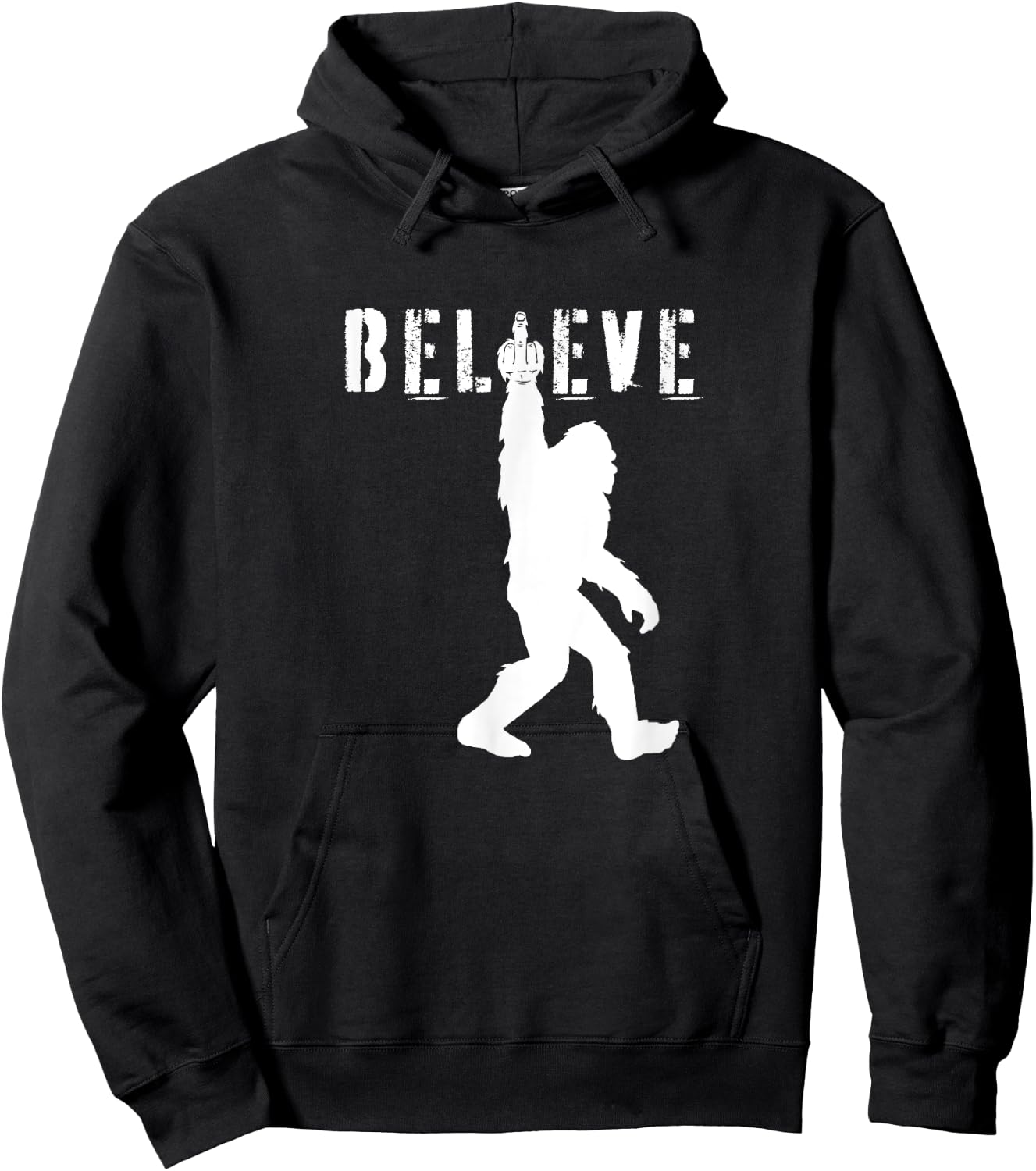 Funny Bigfoot Middle Finger for Sasquatch Believers Hoodie - Hoodie | Black