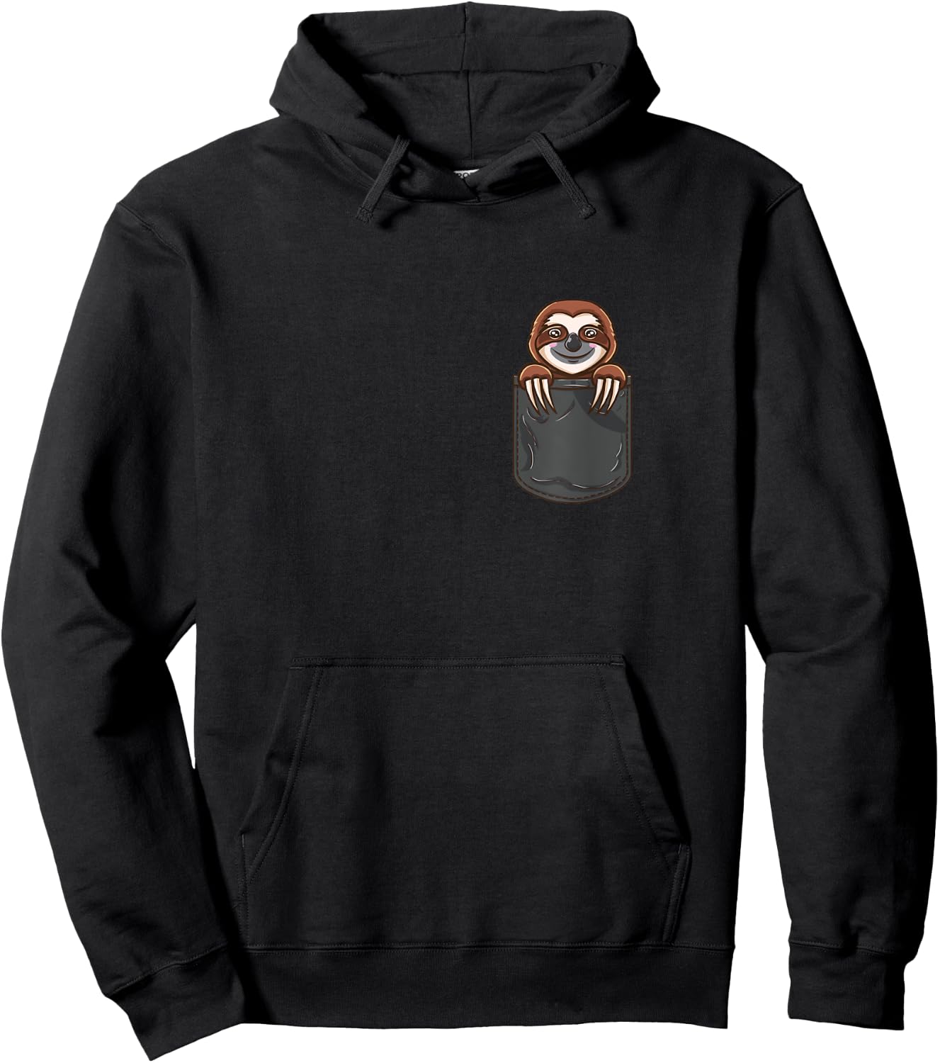 Sloth In Pocket Hoodie - Hoodie | Black
