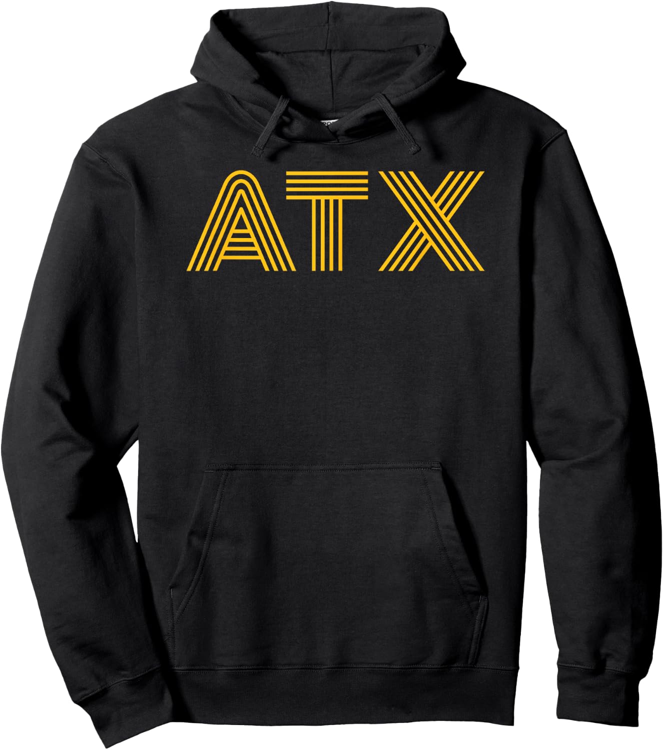 ATX / Austin TX Retro Design In Sunshine Yellow Hoodie - Hoodie | Black