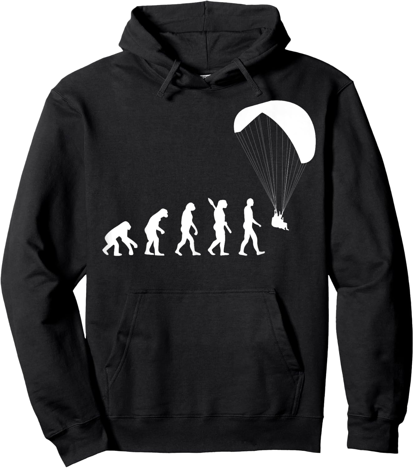 Paragliding Evolution Graphic Novelty Paraglider Soaring Hoodie - Hoodie | Black