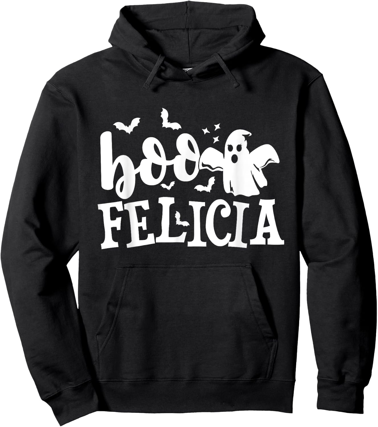 Boo Felicia - Halloween Ghost Bat Pun Hoodie - Hoodie | Black