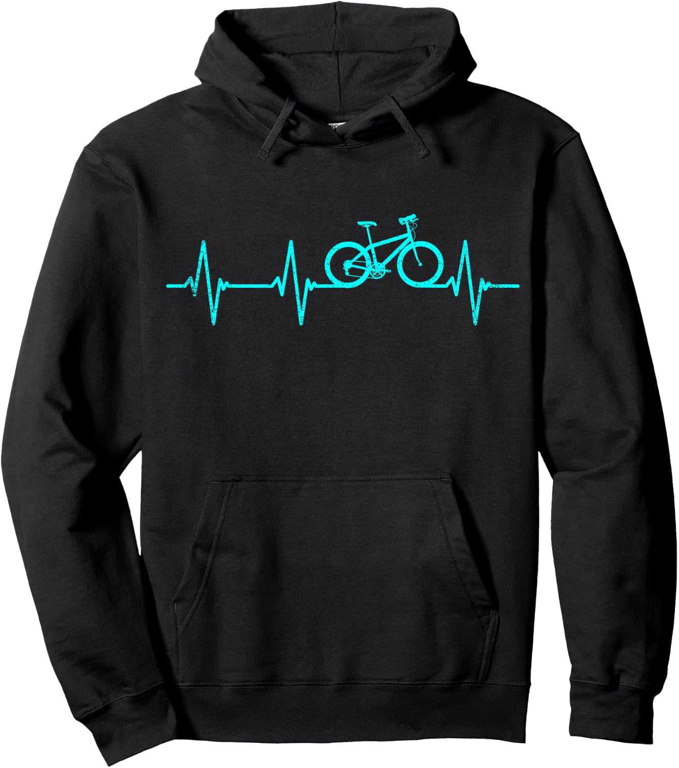 Mountain Biking Heartbeat Clothing Cyclist Cool Cycling Gift Hoodie - Hoodie | Black