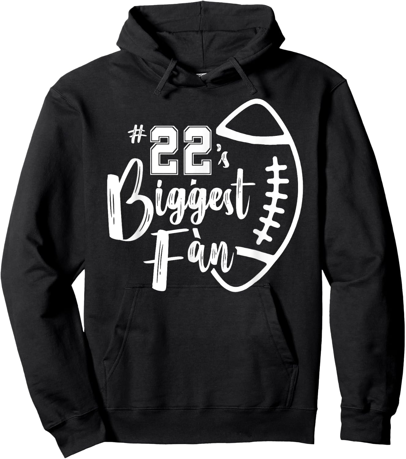 Number 22's Biggest Fan Shirt Football Player Mom Dad Family Hoodie - Hoodie | Black