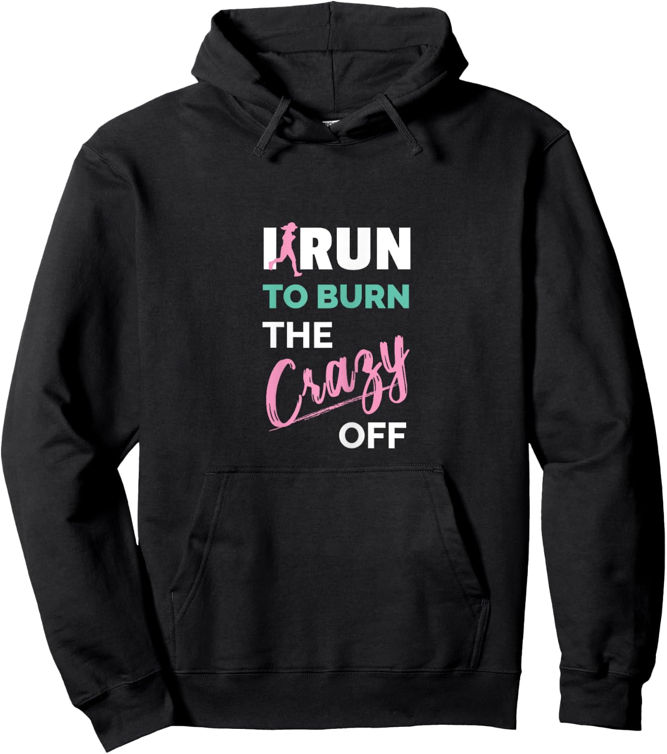 Funny Workout Fitness Apparel I Run To Burn The Crazy Off Women's Running Shirts X-Small Black Short Sleeve Hoodie - Hoodie | Black