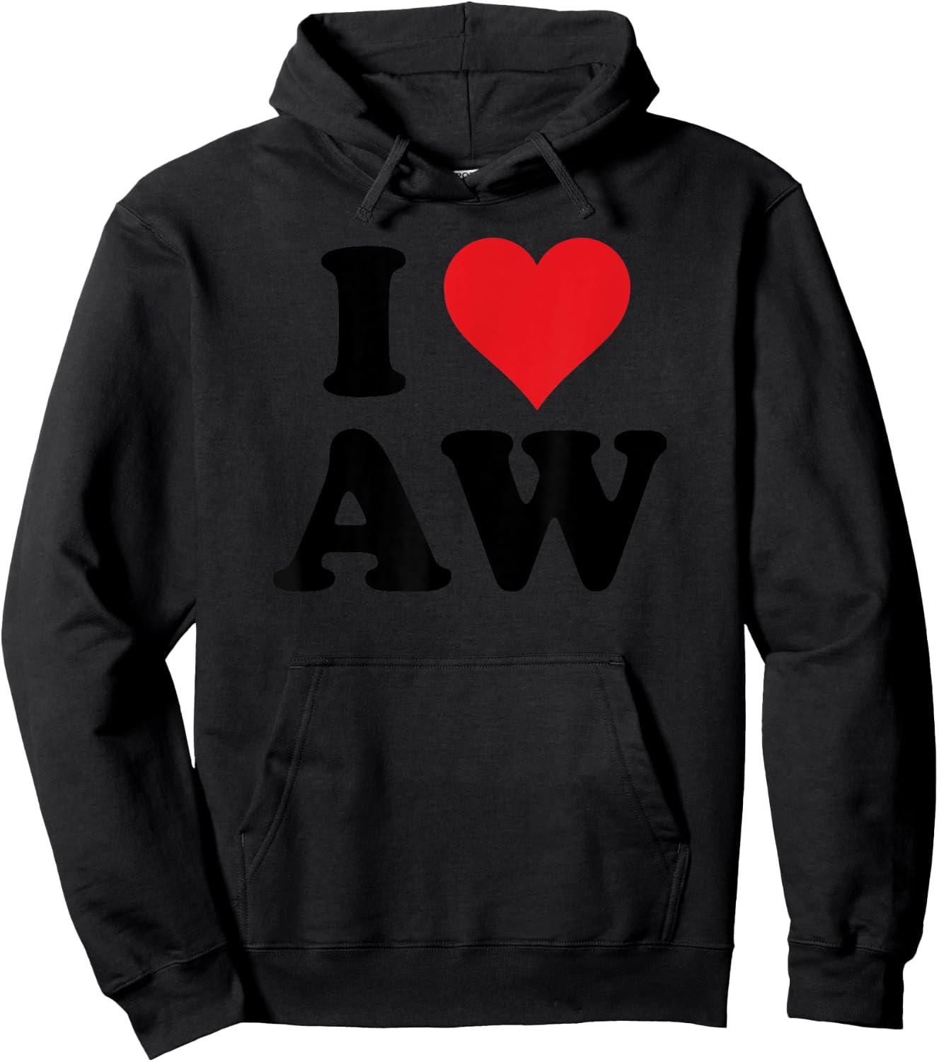 I Heart AW Initials I Love A.W. First And Last Name A W Hoodie - Hoodie | Black