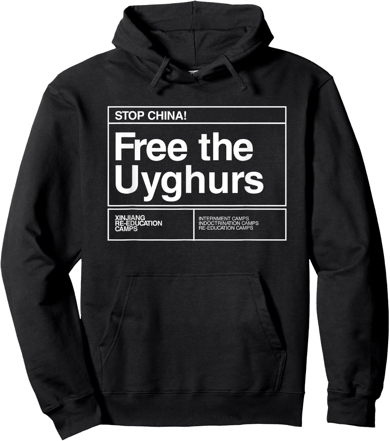 Stop China Free the Uyghurs Hoodie - Hoodie | Black