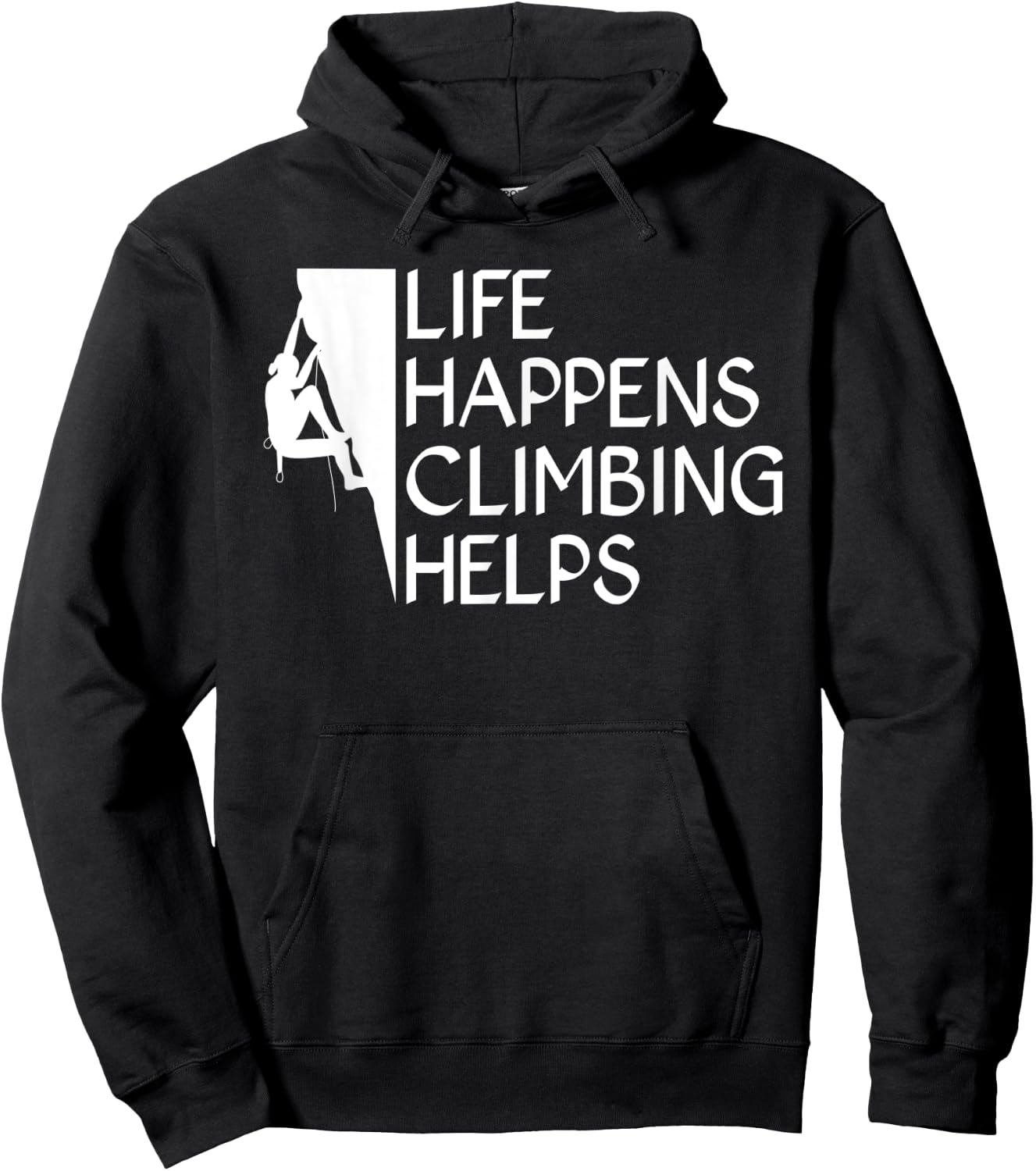 Life Happens Climbing Helps Tree Rock Climber Hoodie - Hoodie | Black