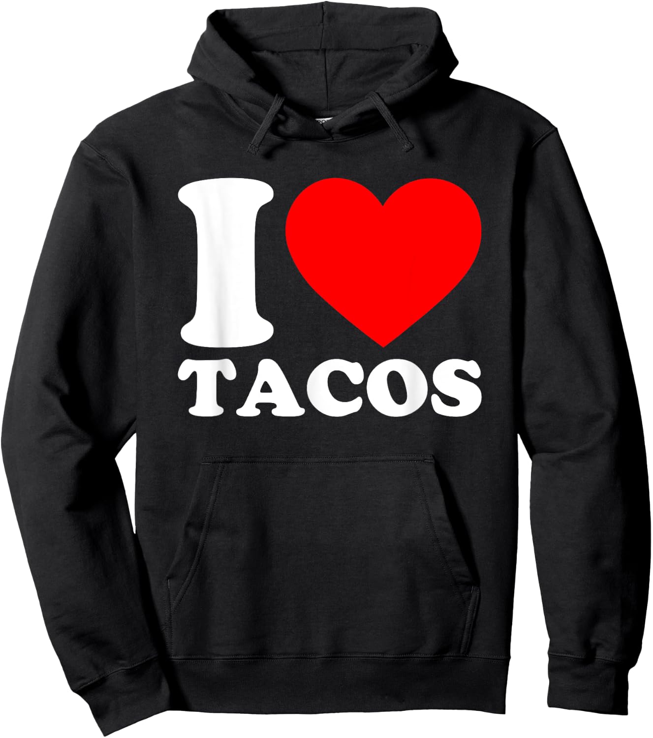 I Love Food Shirts I Heart Food Shirts By DaT -Adults Women's Black Small Tacos Lover Theme, Heart Pattern Short Sleeve Collarless Round Neck Modern Classic Hoodie - Hoodie | Black