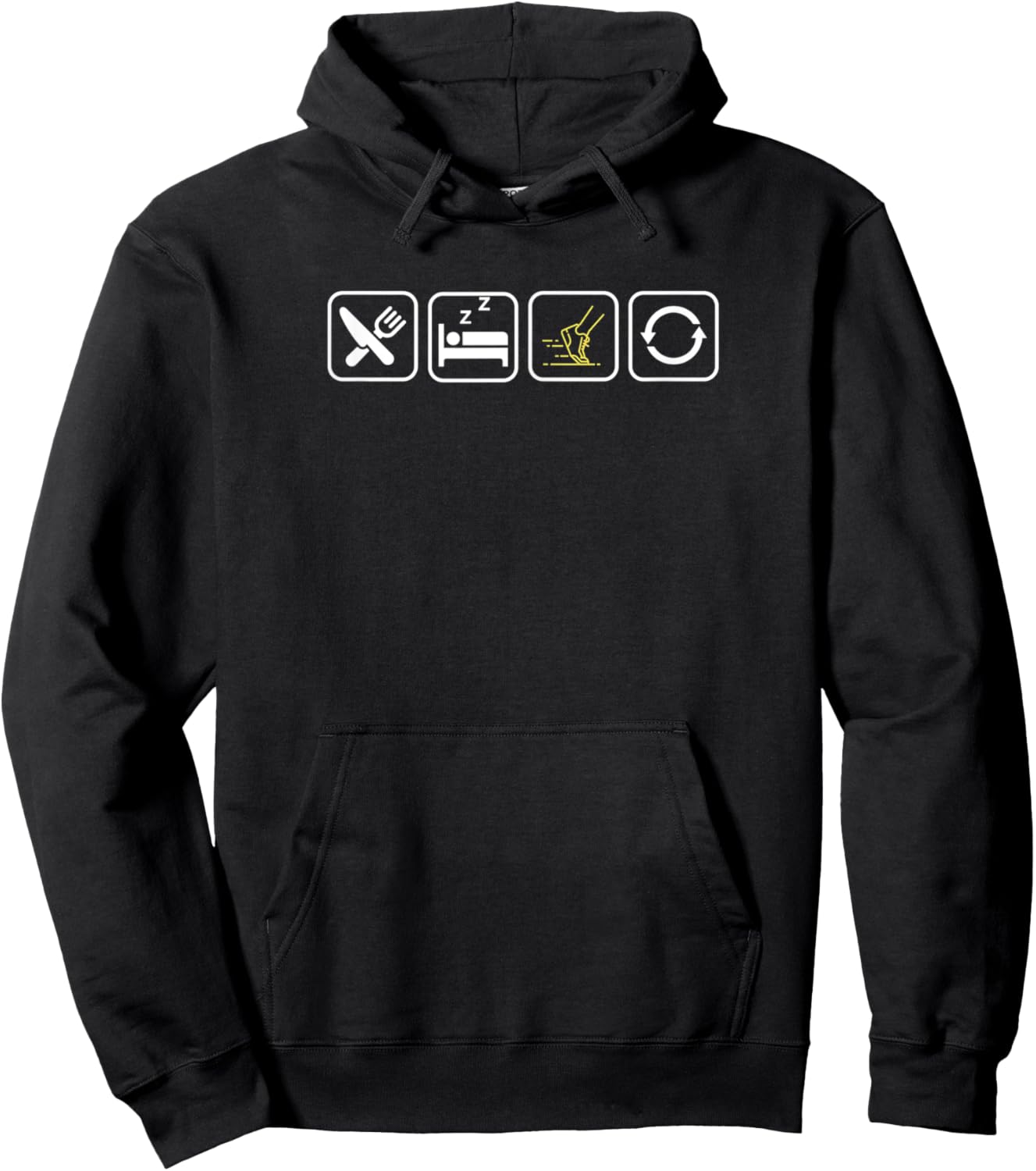 Eat Sleep Run Repeat for Runners and Joggers Hoodie - Hoodie | Black