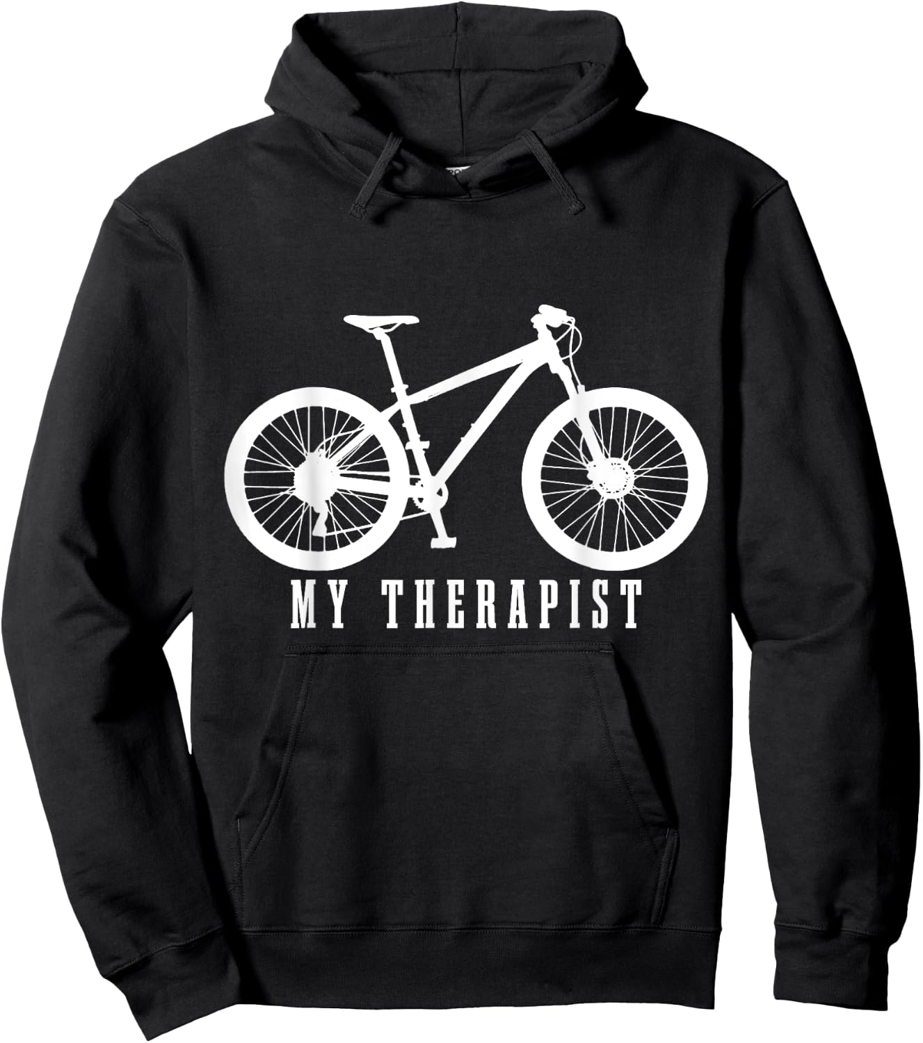 Mountain Bike My Therapist Funny MTB Biker Bicycle Cycling Hoodie - Hoodie | Black