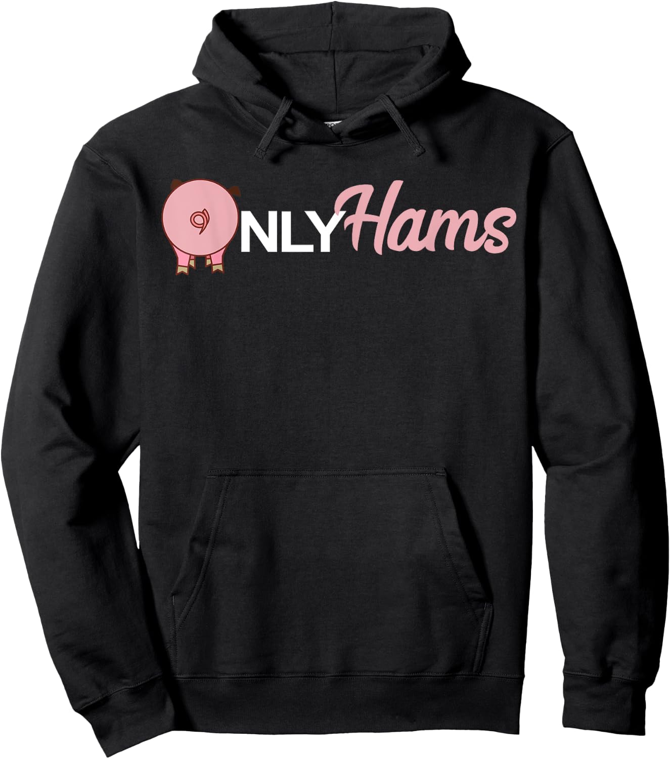 Funny Pig Only Hams Funny Pork Shirt Pig Farmer Hoodie - Hoodie | Black