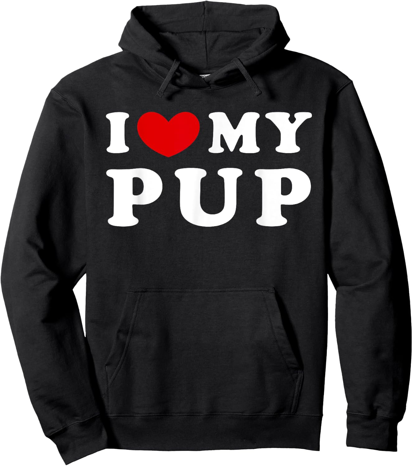 I Love My Pup, I Heart My Pup Hoodie - Hoodie | Black