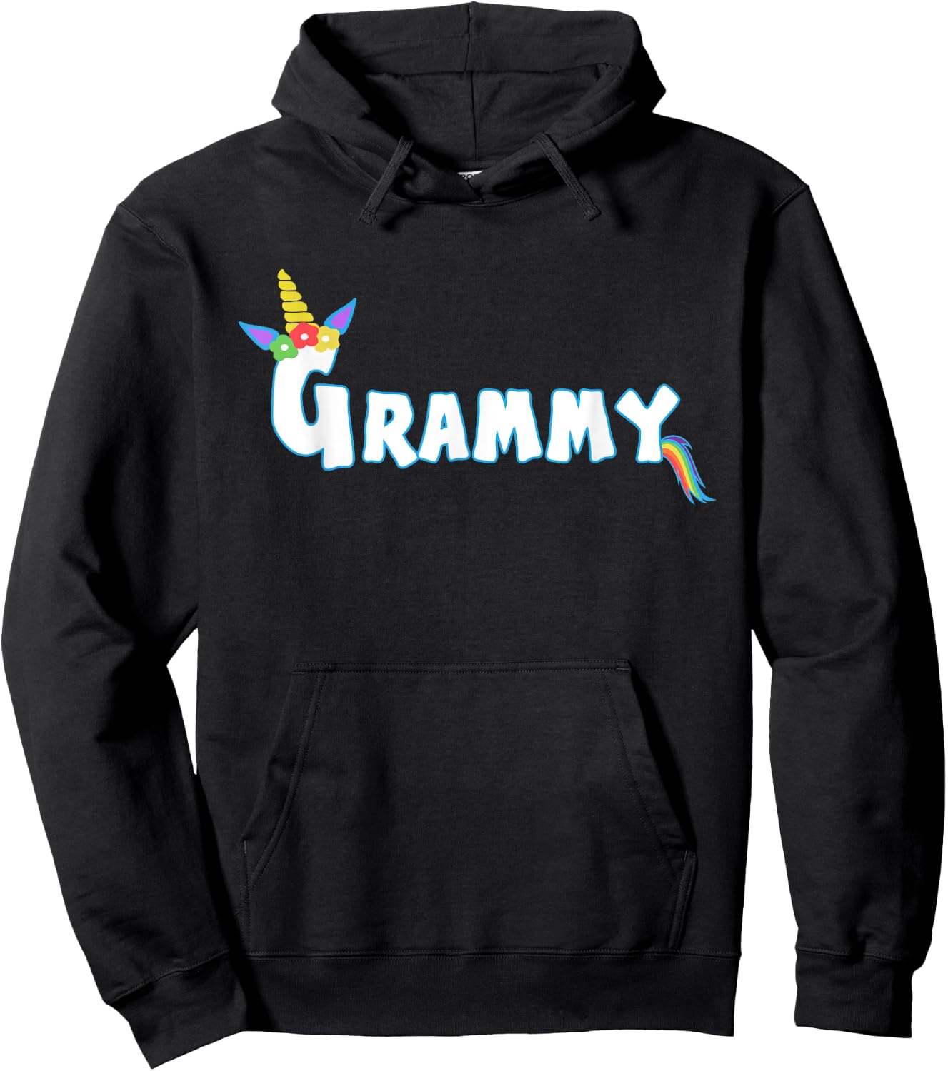 Unicorn Birthday Girl Funny Grammy Grandma Family Matching Hoodie - Hoodie | Black
