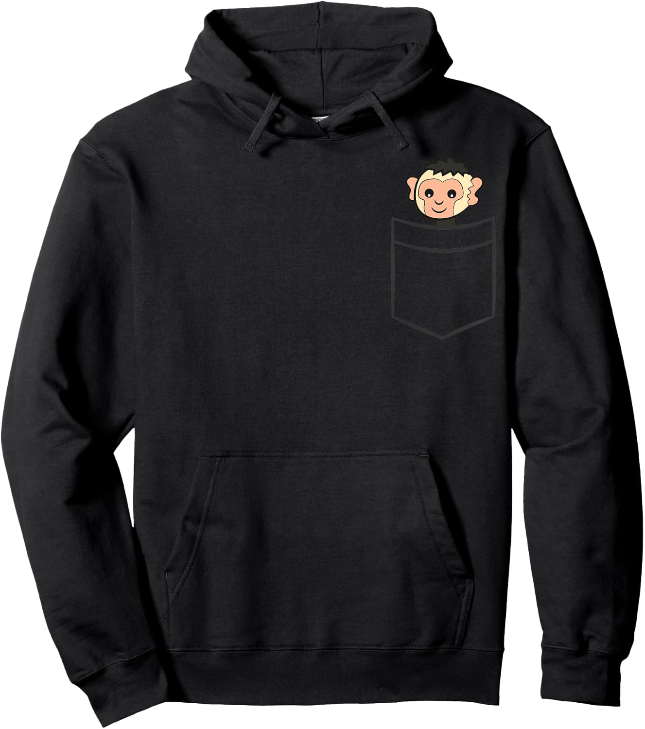 Capuchin Monkey In The Pocket Cute Pocket Capuchin Monkey Hoodie - Hoodie | Black