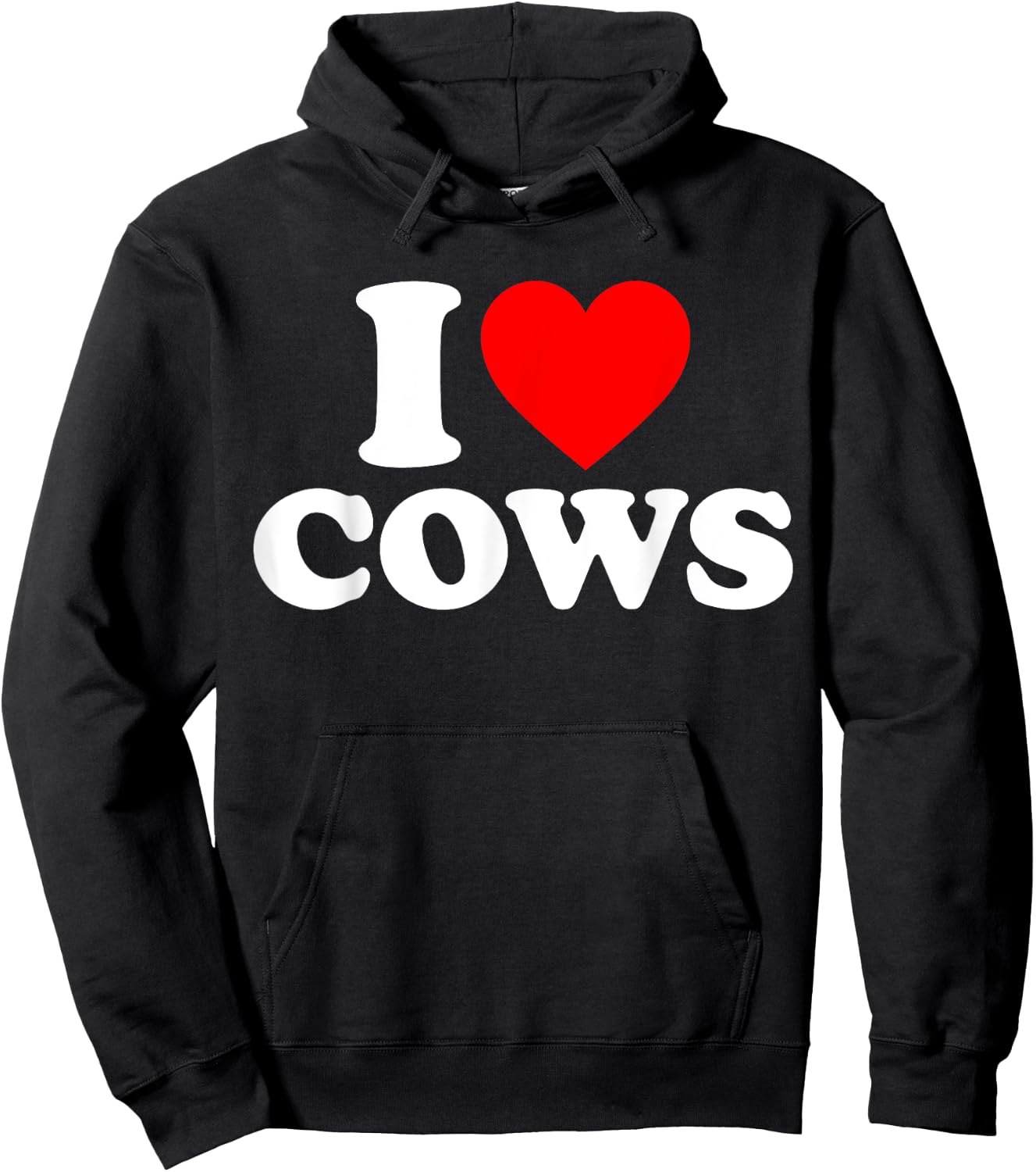 Funny I Love Cows I Heart Cows Cow Lover - -Adults, Black, Short Sleeve, Classic Fit, , Small, Medium, Large, Extra Large Hoodie - Hoodie | Black