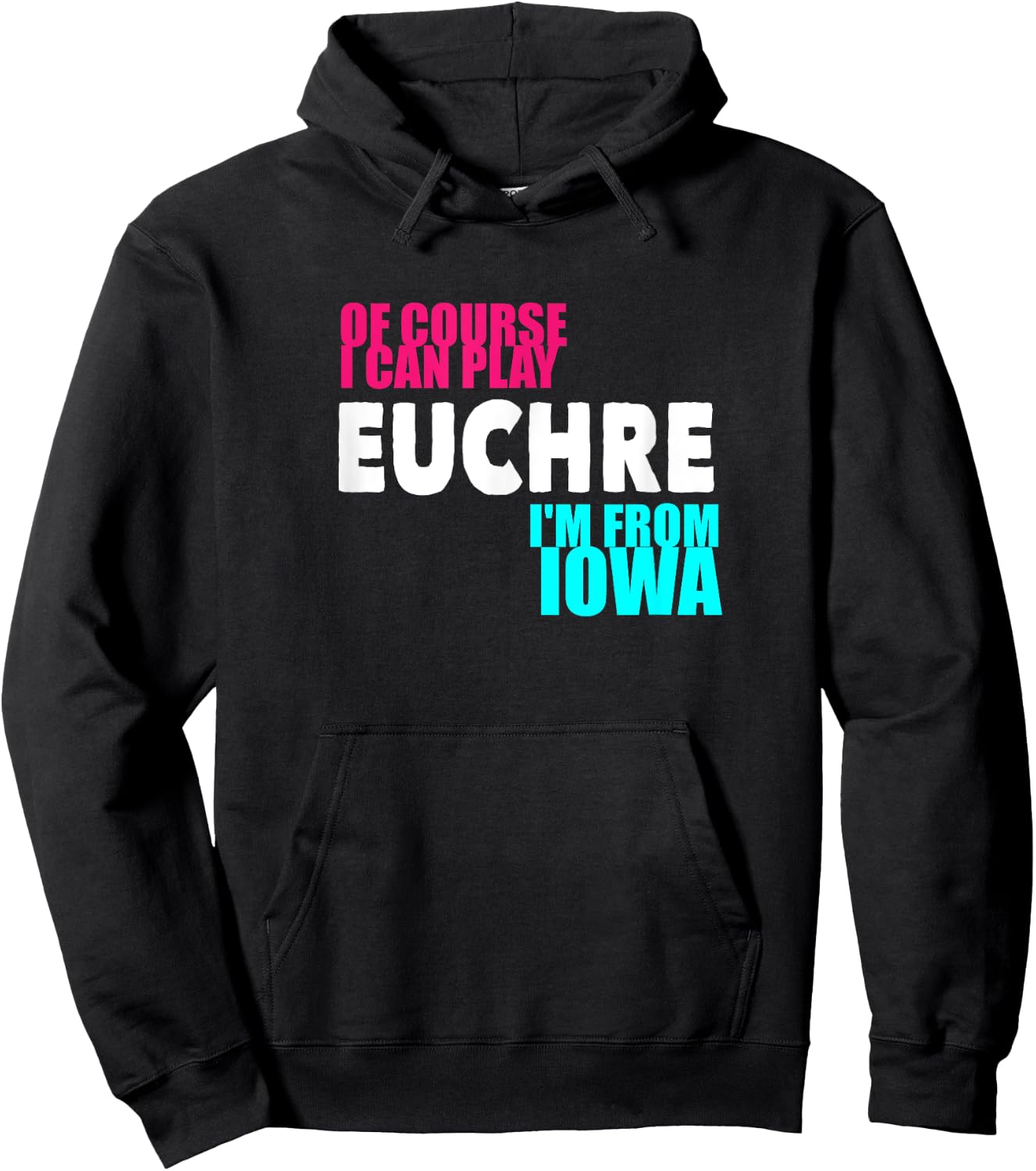 Euchre Funny Iowa Hoodie - Hoodie | Black