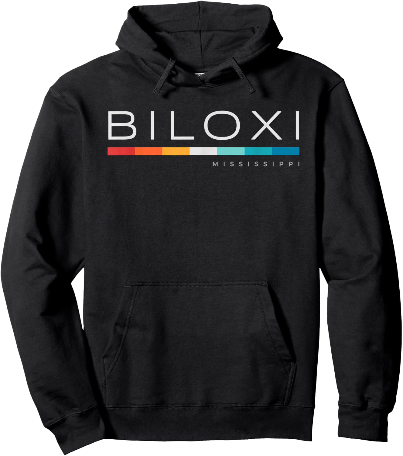 Biloxi MS Mississippi Retro Design Hoodie - Hoodie | Black