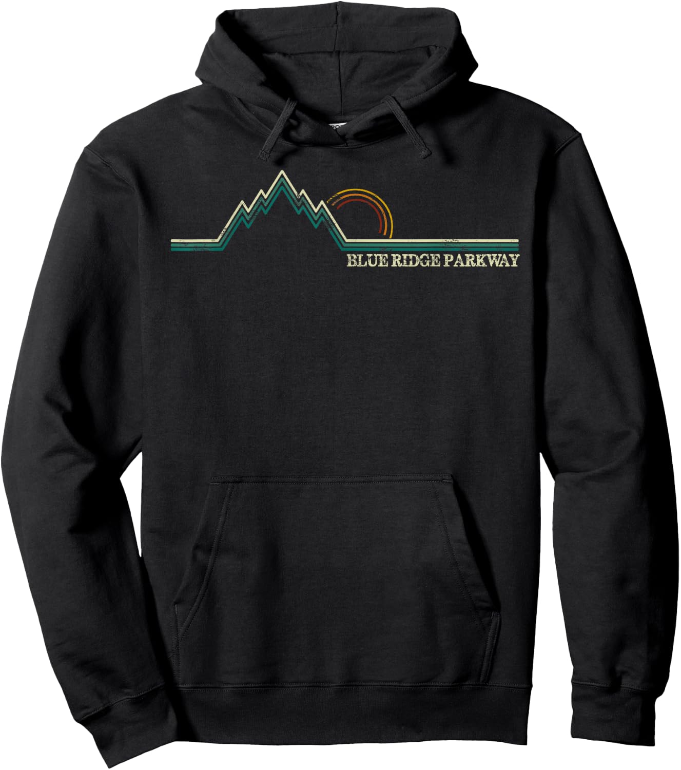 Blue Ridge Parkway Vintage Retro Scenic Vacation Shirt Hoodie - Hoodie | Black