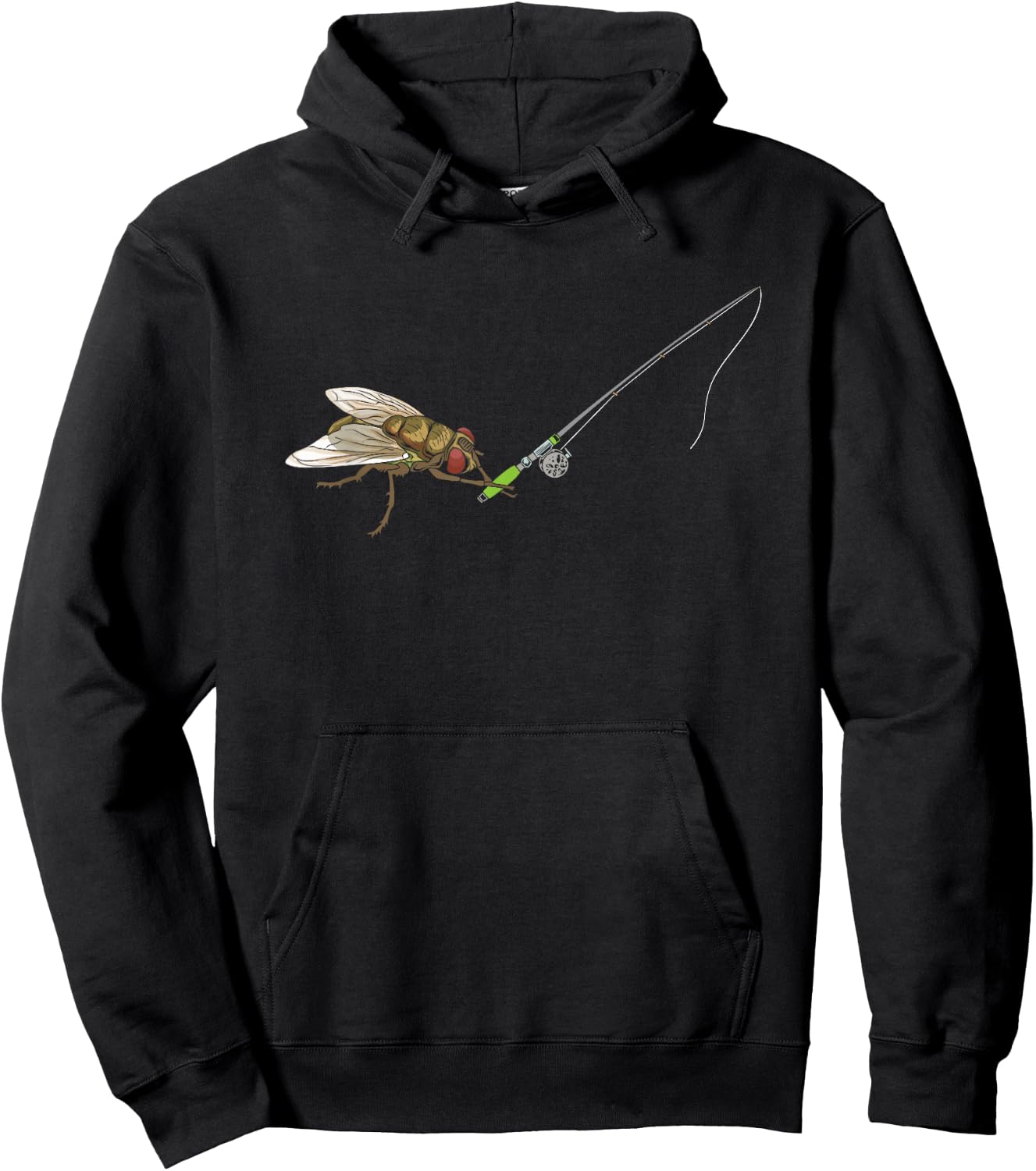 Fly Fishing Sportfishing Angling Angler Funny Joke Pun Hoodie - Hoodie | Black