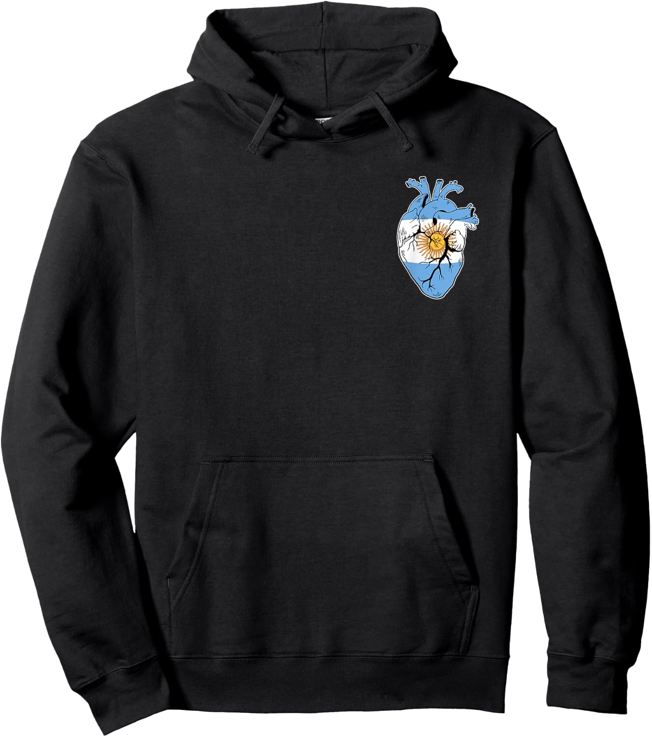 Argentina Flag Pride Anatomical Heart Soccer Sport Player Hoodie - Hoodie | Black