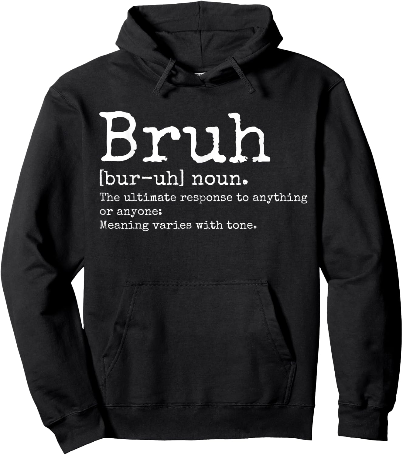 Vintage Bruh Definition Funny Brother Hoodie - Hoodie | Black