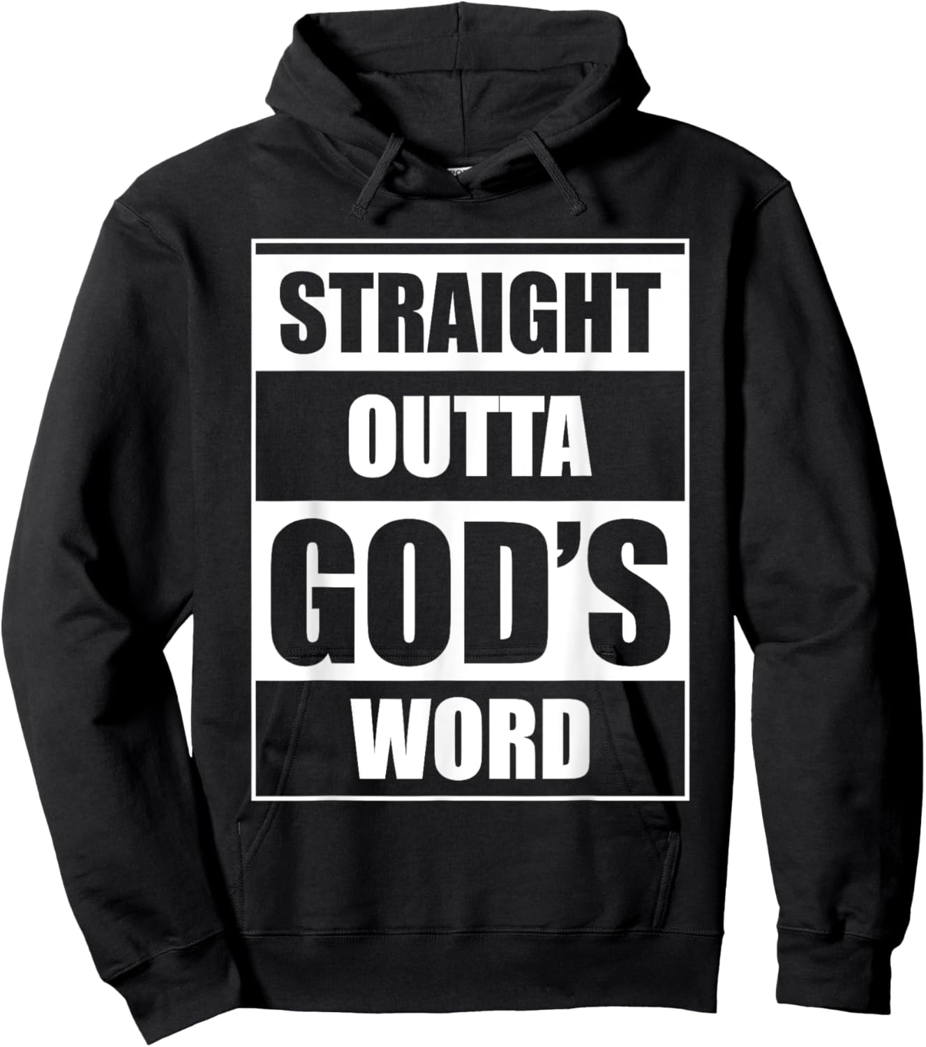 Straight Outta Gods Word Funny Religion Jesus Christian Hoodie - Hoodie | Black