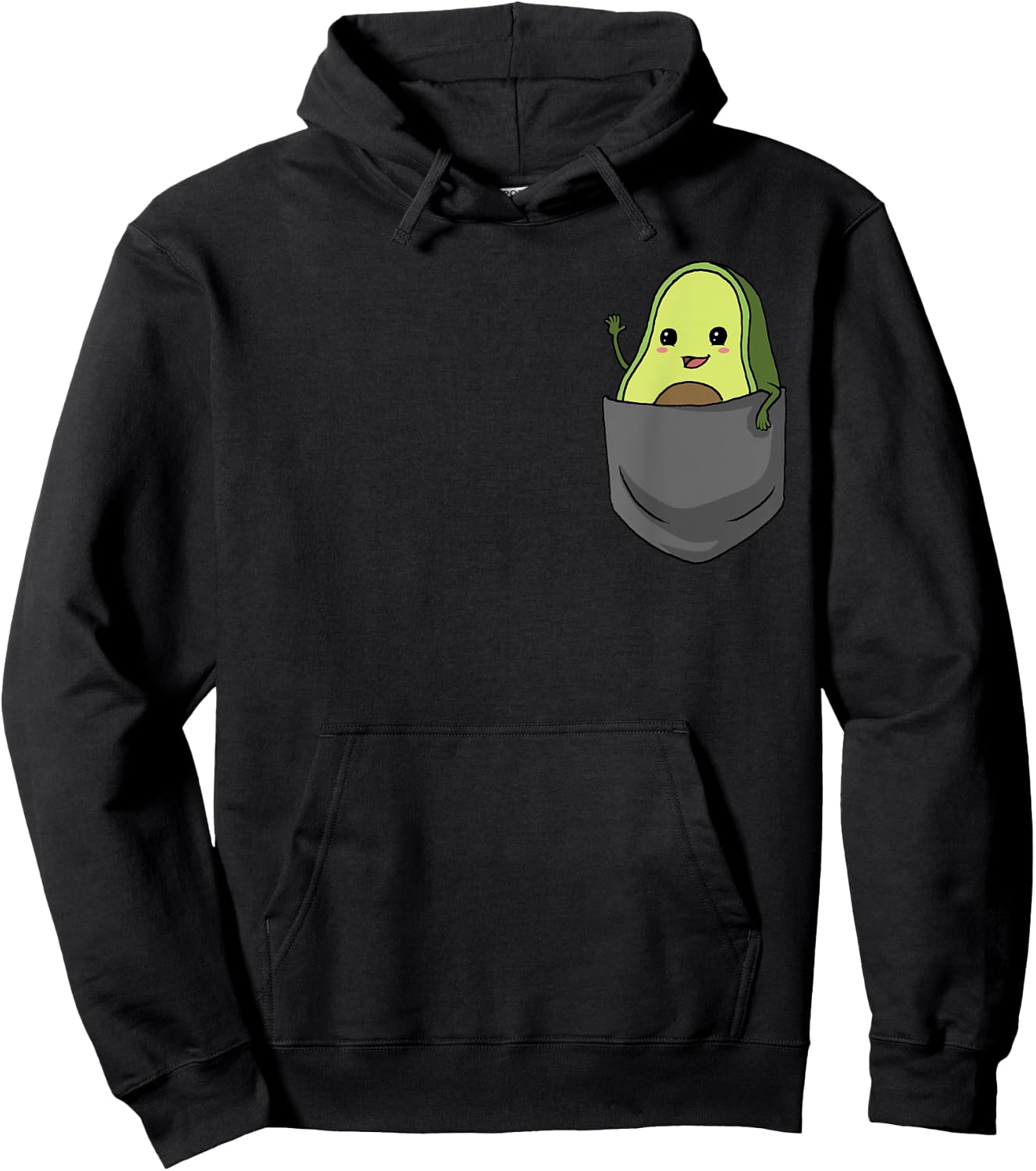 Avocado Pocket Funny Avocado in Pocket Small Hoodie - Hoodie | Black