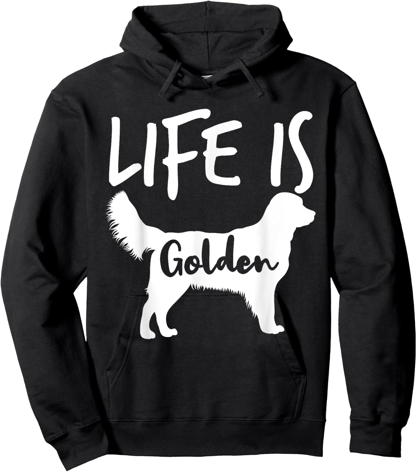 Life Is Golden Dog Golden Retriever Lover - Golden Retriever Men Women Girls Kids Hoodie - Hoodie | Black