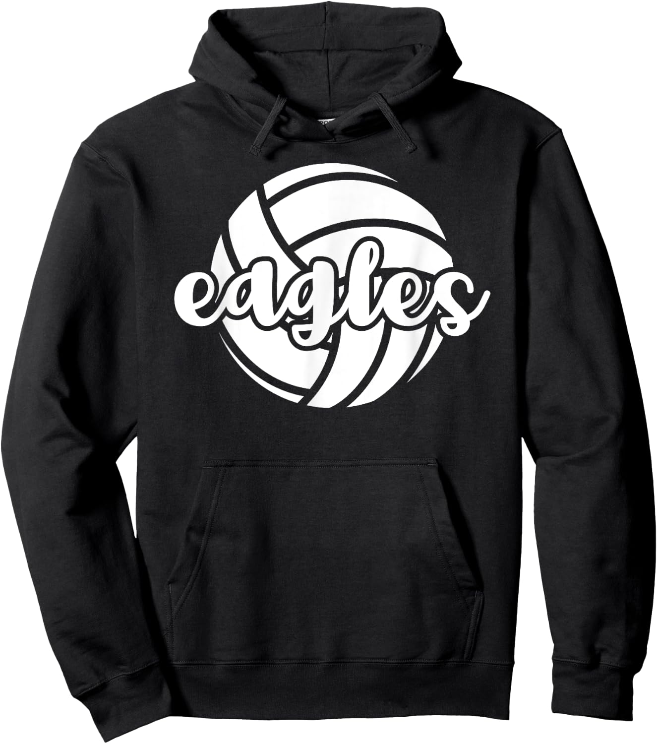 Eagles Volleyball Team Mascot School Spirit Game Night Hoodie - Hoodie | Black