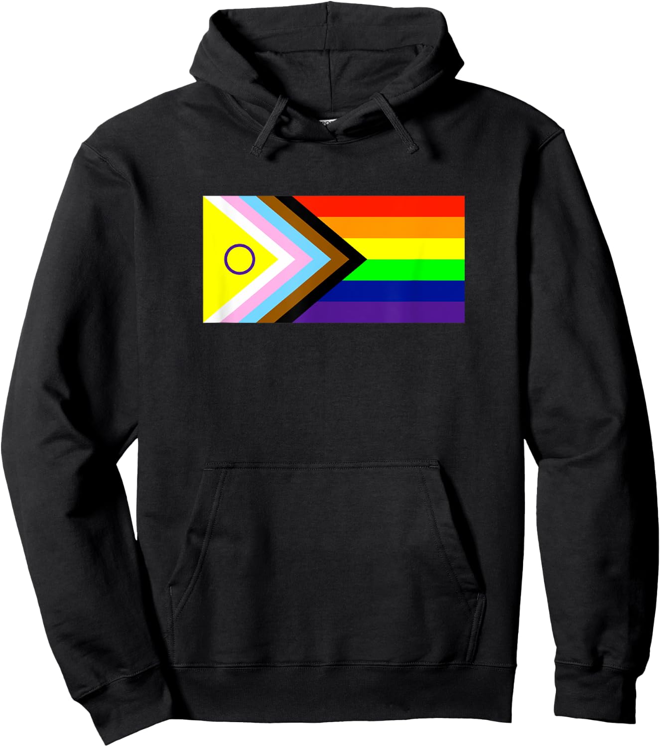 Progress Pride Flag Intersex Pride Flag Hoodie - Hoodie | Black