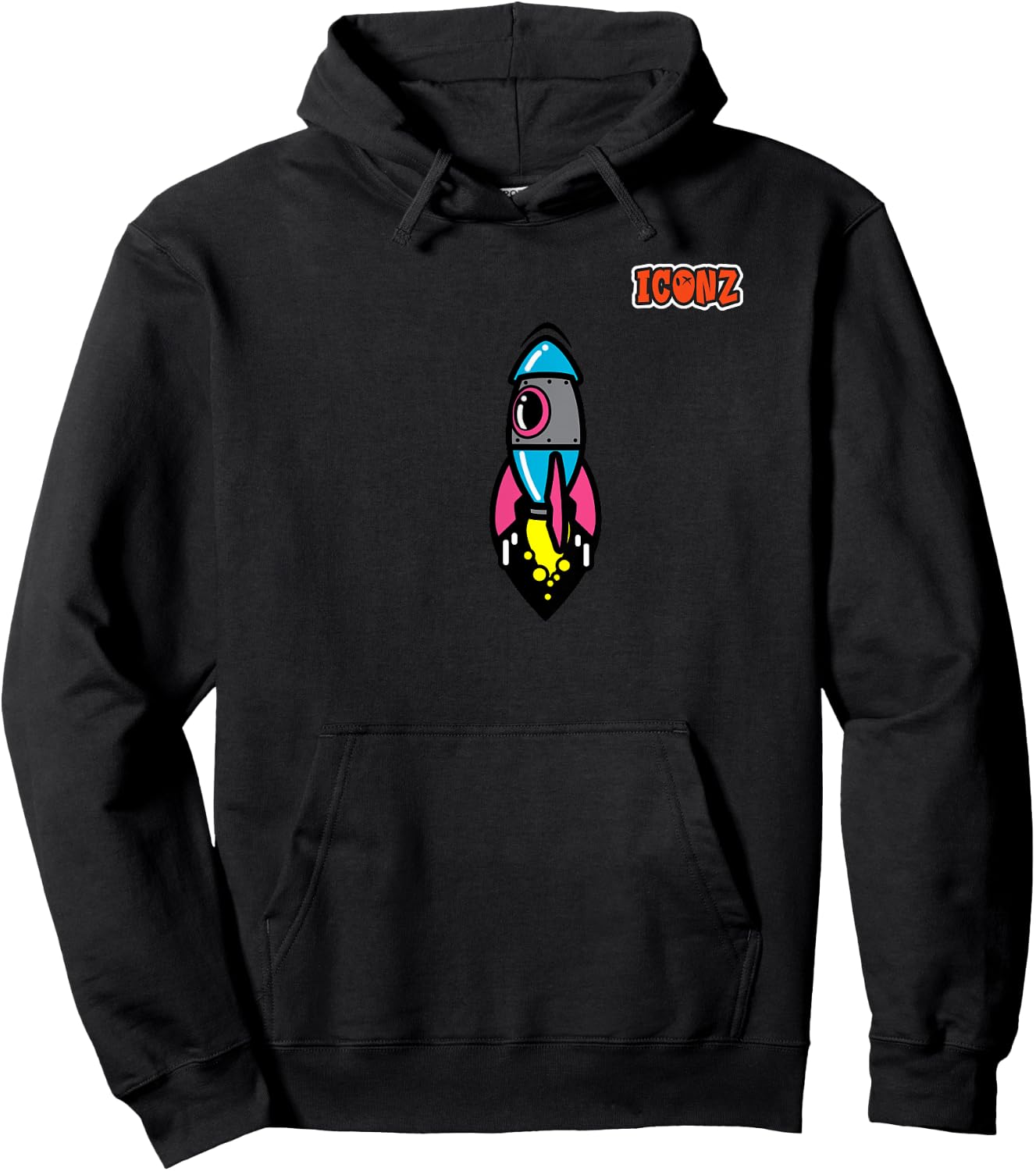 Fly Rocket Emoticon Emoji Hoodie - Hoodie | Black
