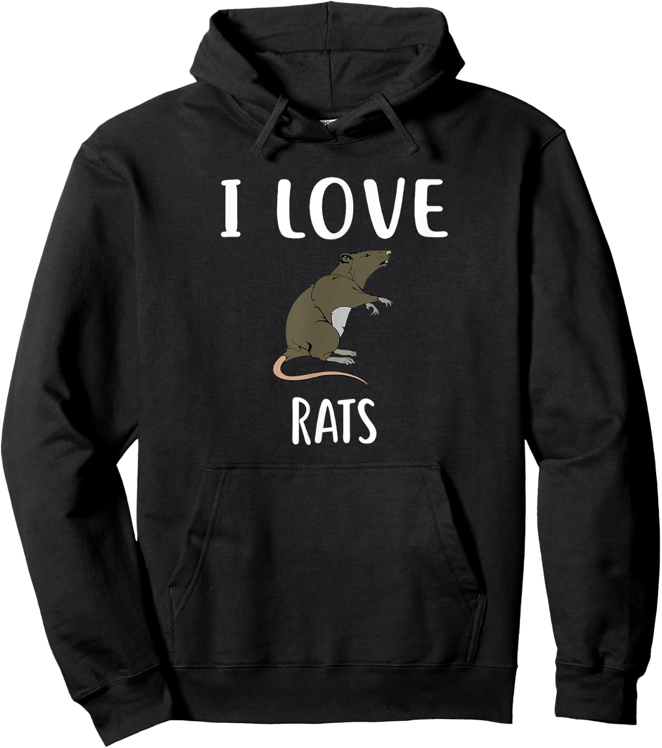 I Love RATS Funny RAT for Pet Rat Lovers Hoodie - Hoodie | Black