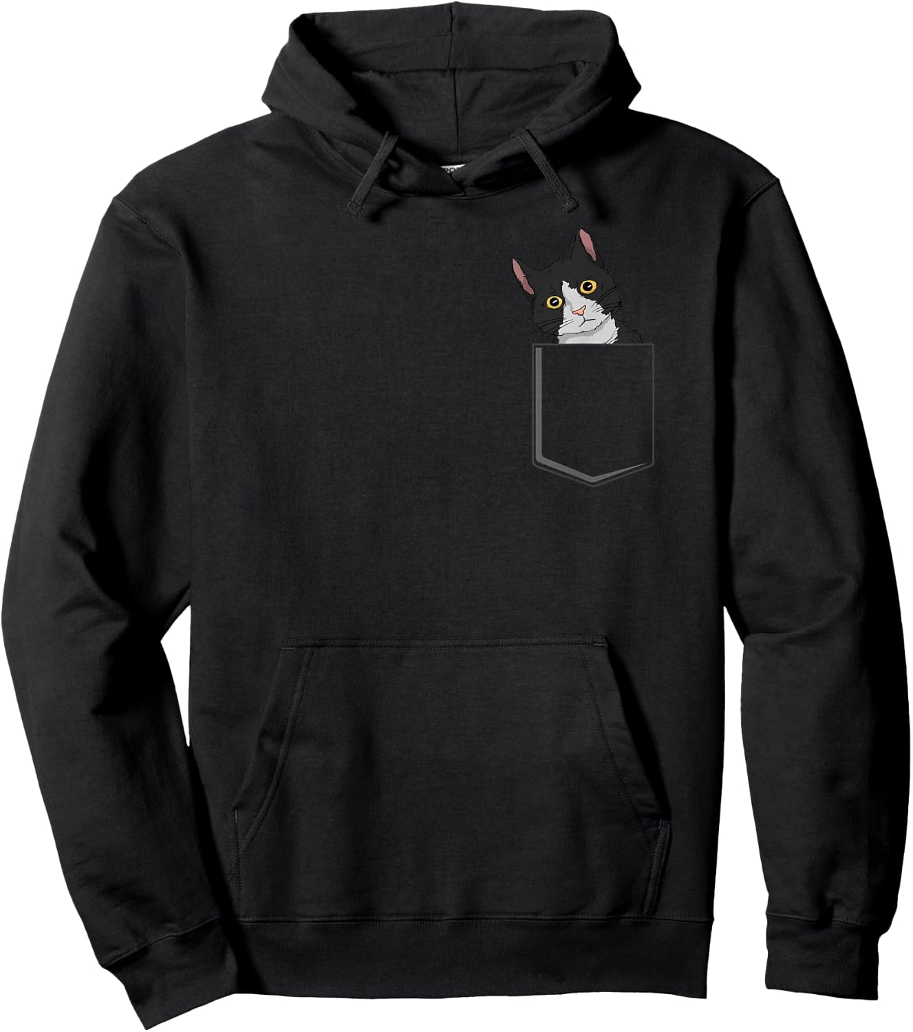 Tuxedo Cat Pocket Cat Lady Gift Cat Mom Tuxedo Cat Hoodie - Hoodie | Black