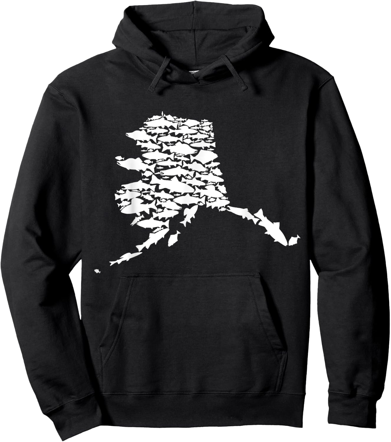 Alaskan Fish Alaska State Made of Wild Salmon Halibut Trout Hoodie - Hoodie | Black