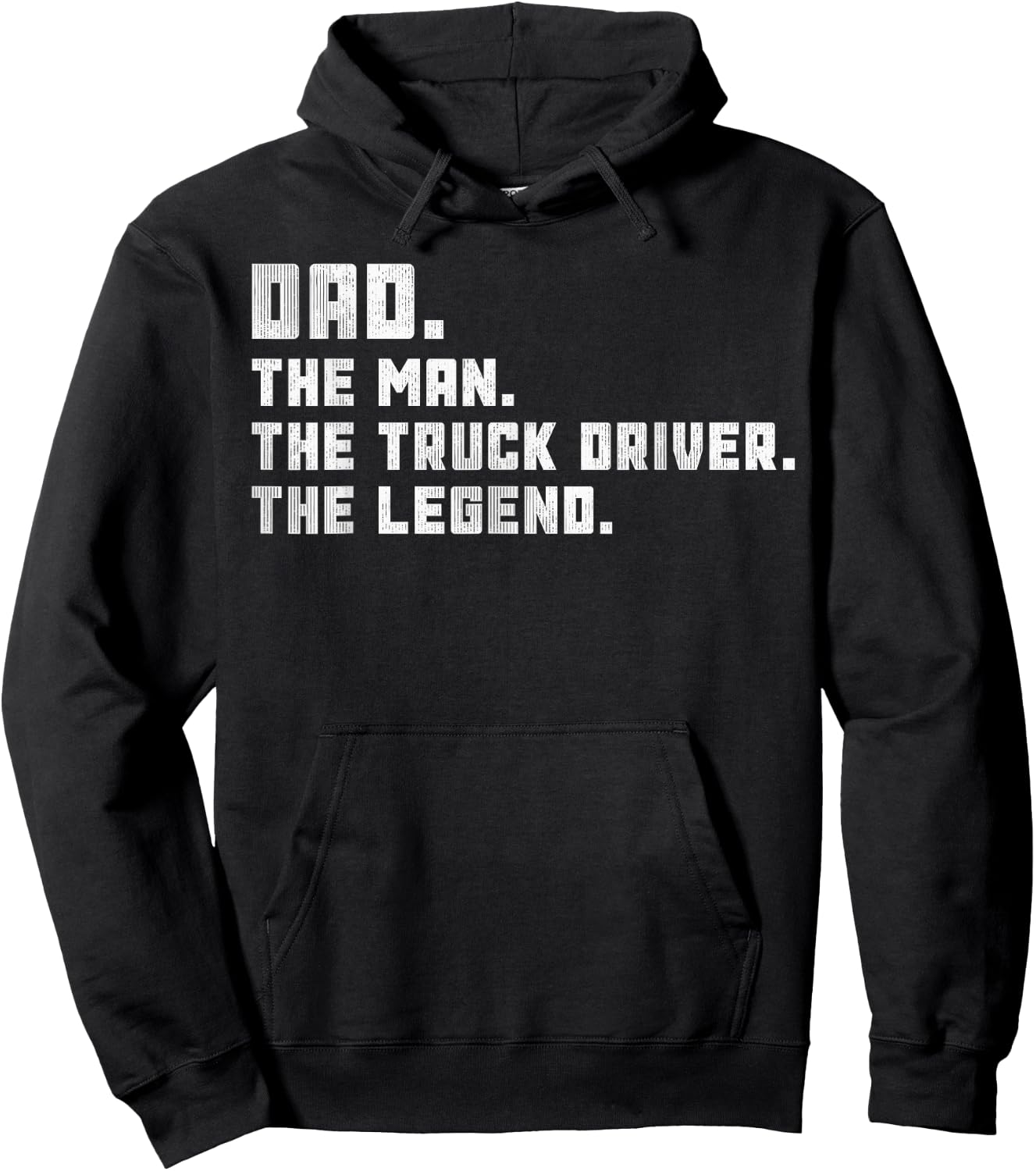 Dad The Man Semi Truck Driver Legend Gift Trucking Dad Hoodie - Hoodie | Black