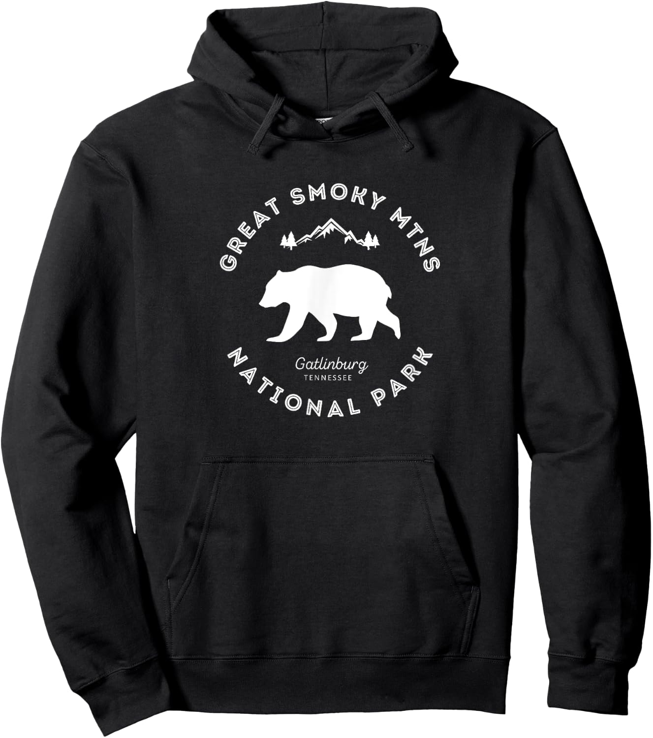 Gatlinburg TN Bear Retro Great Smoky Mountains National Park Hoodie - Hoodie | Black