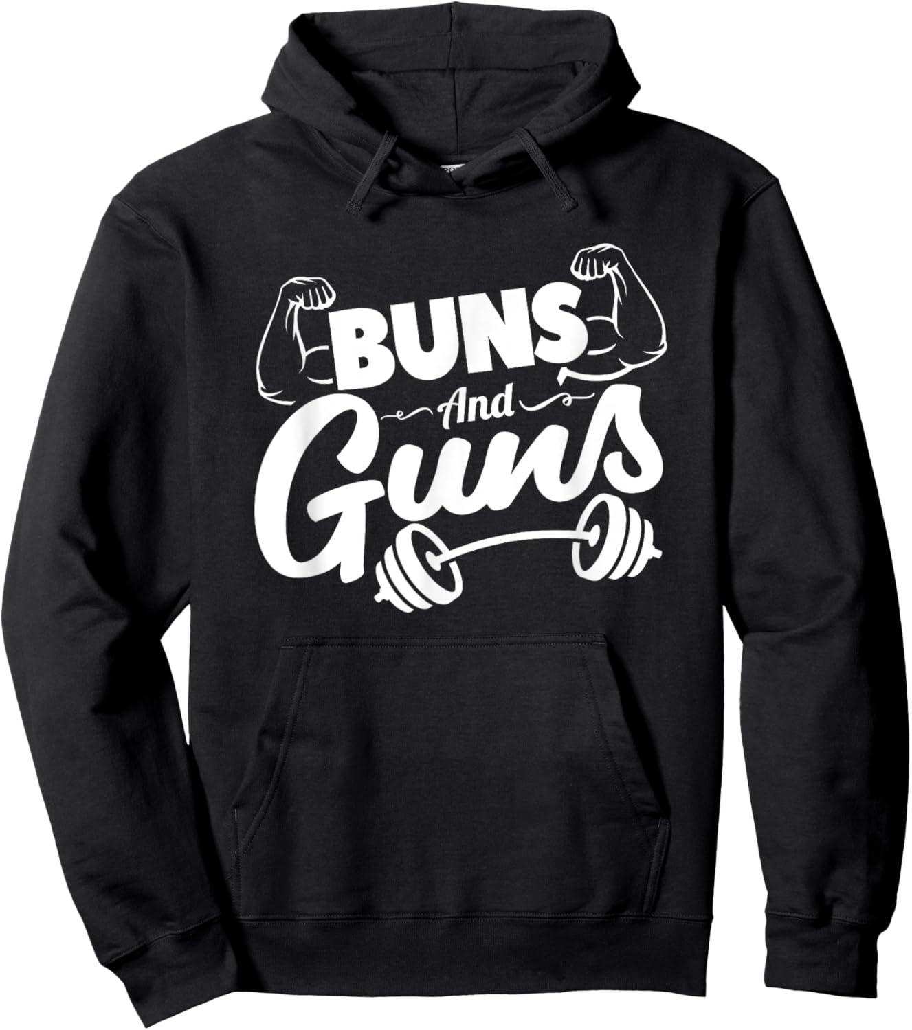 Funny Gym Fitness Buns and Guns Hoodie - Hoodie | Black