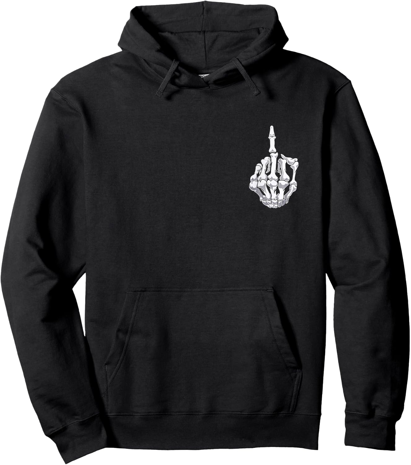 Funny Halloween Middle Finger Skeleton Hand Skull Adult Gift Hoodie - Hoodie | Black