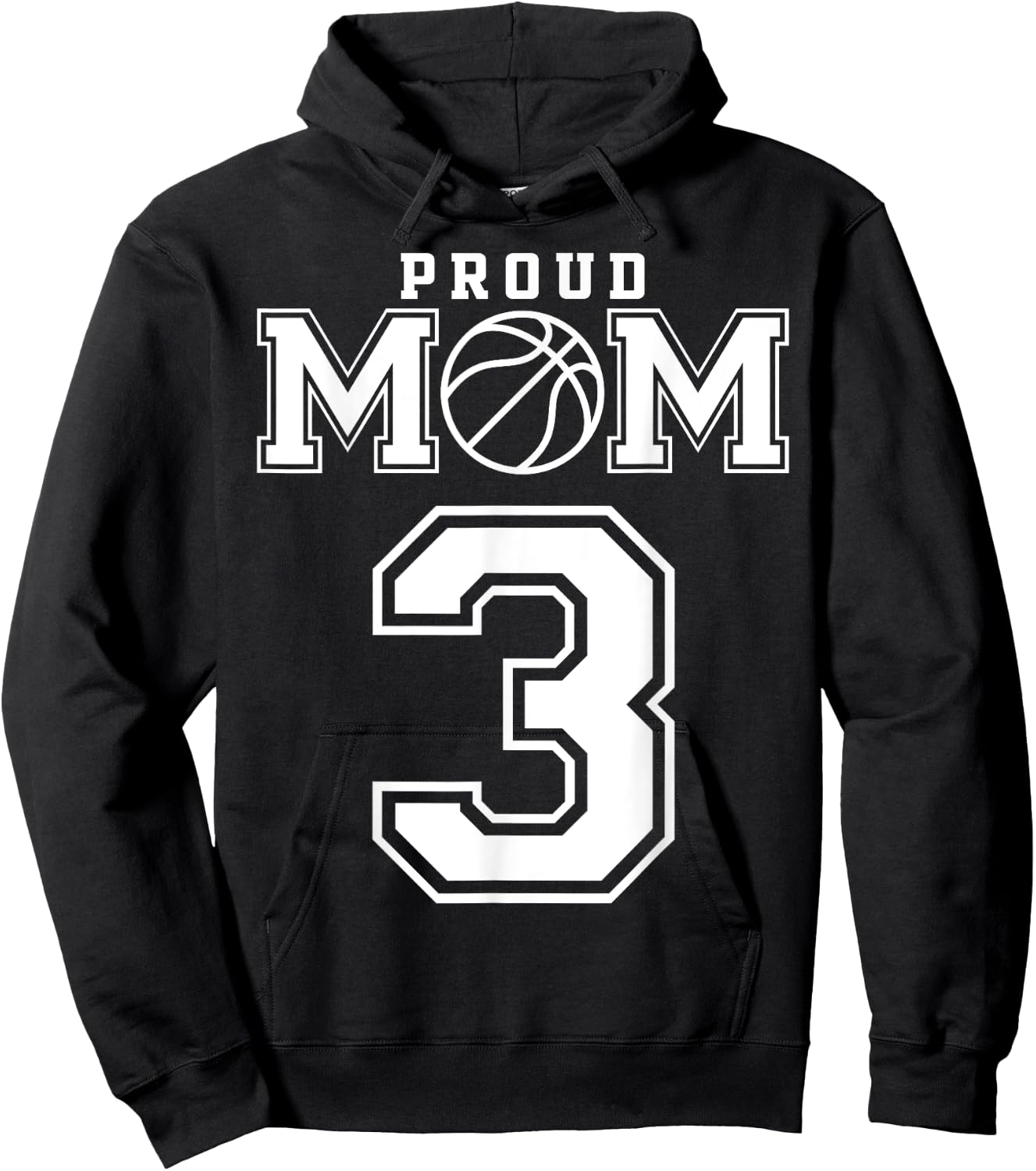 Number 3 Custom Proud Basketball Mom Personalized Hoodie - Hoodie | Black
