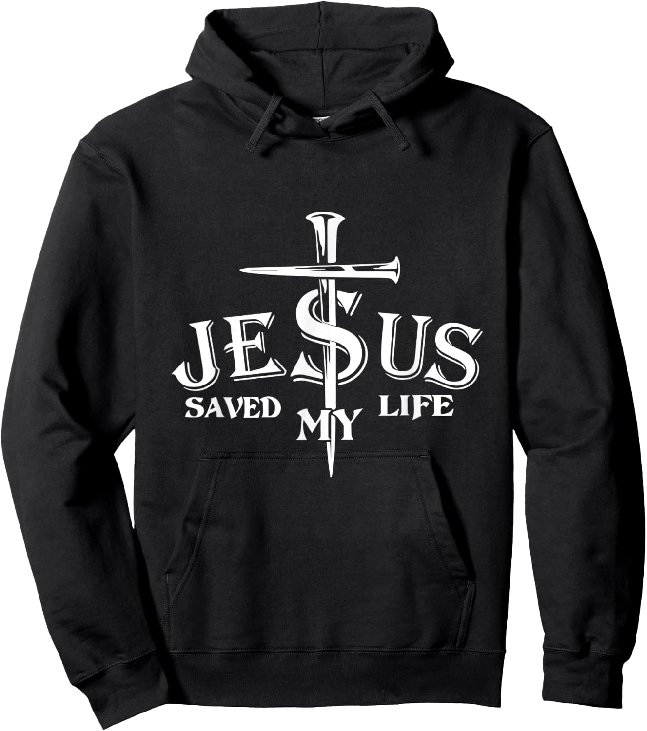 Jesus Cross Christ Saved My Life Quote Saying Christian Hoodie - Hoodie | Black