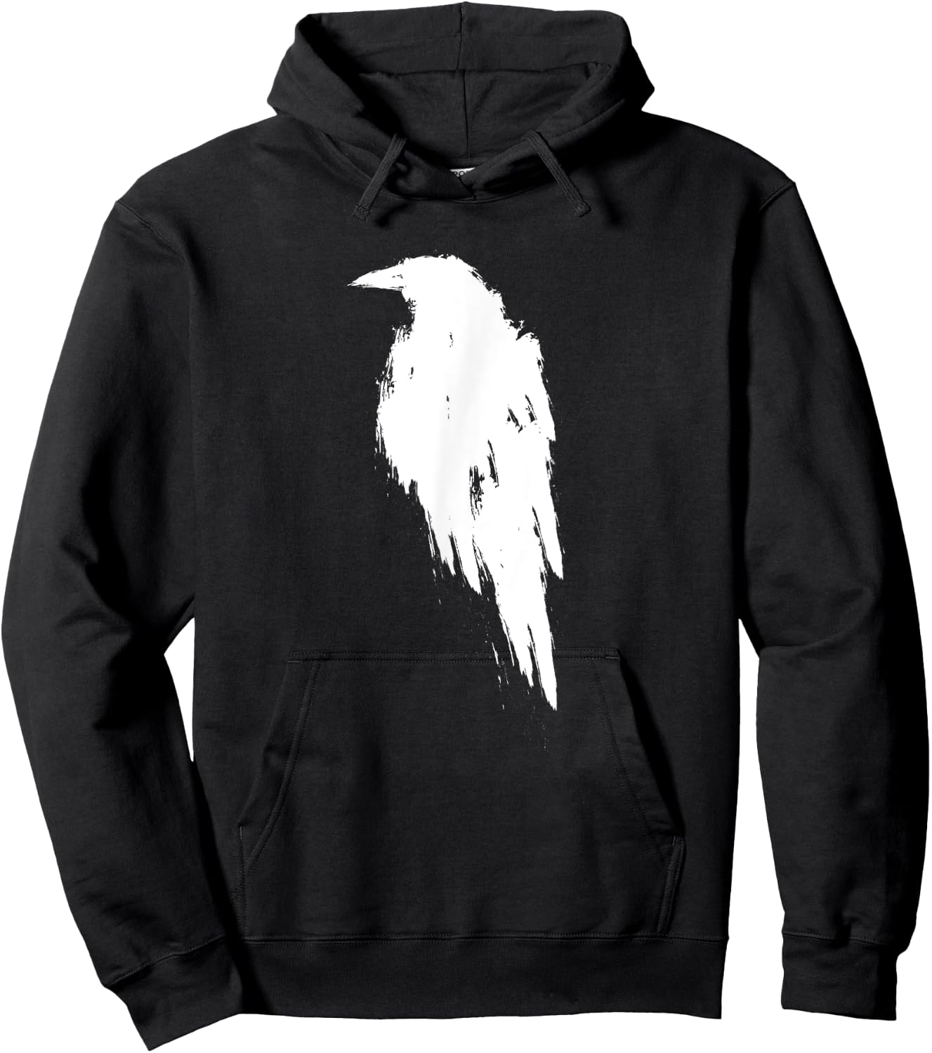 Retro Vintage White Raven Crow Hoodie - Hoodie | Black